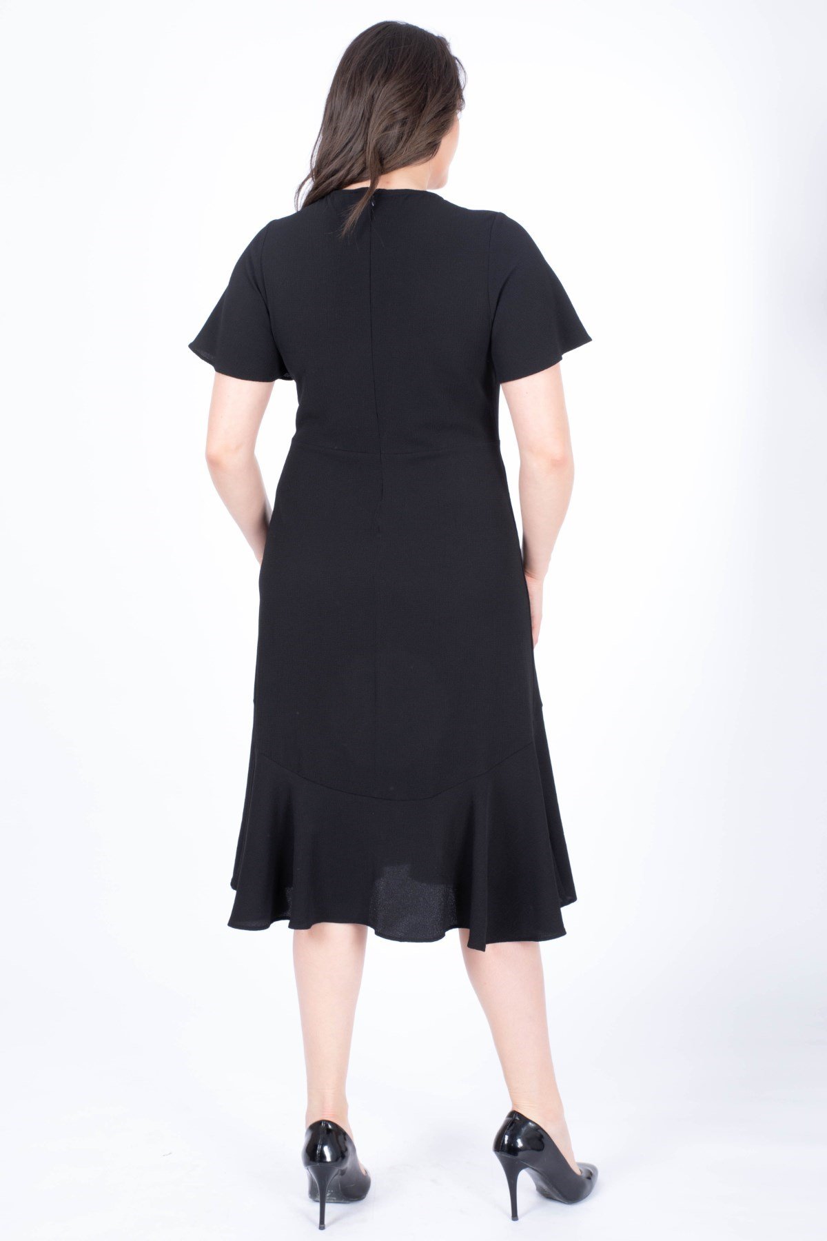 MYLINE-Eteği Volanlı Uzun Elbise-Elbise-34567