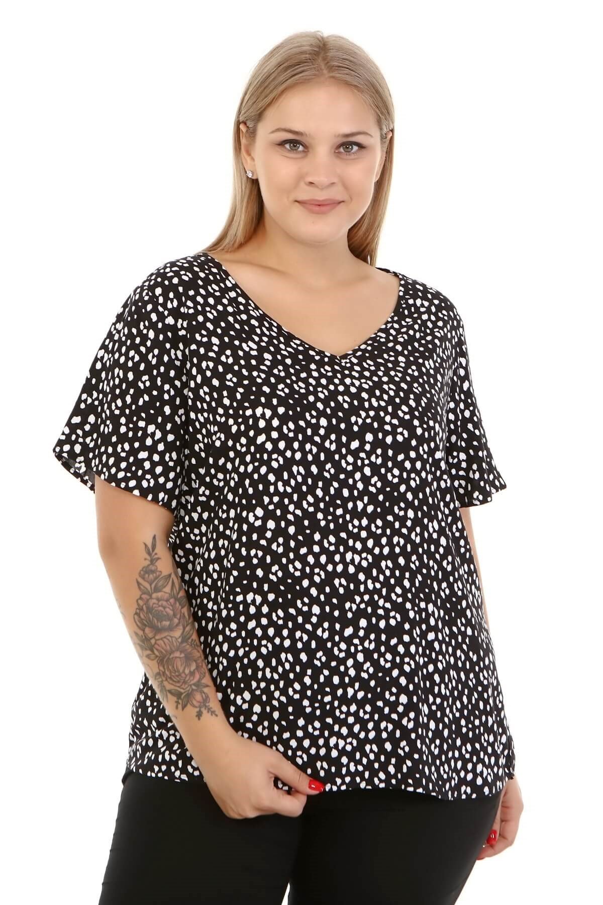 Myline-Ev Rahatlığı Paçası Lastikli Pijama Takımı -Büyük Beden Ev Giyim-66900