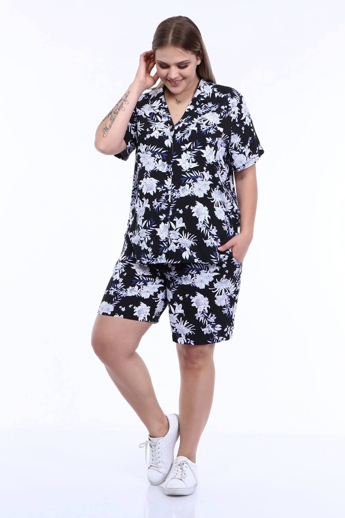 Myline-Ev Rahatlığı Pijama Takımı-Büyük Beden Ev Giyim-66633