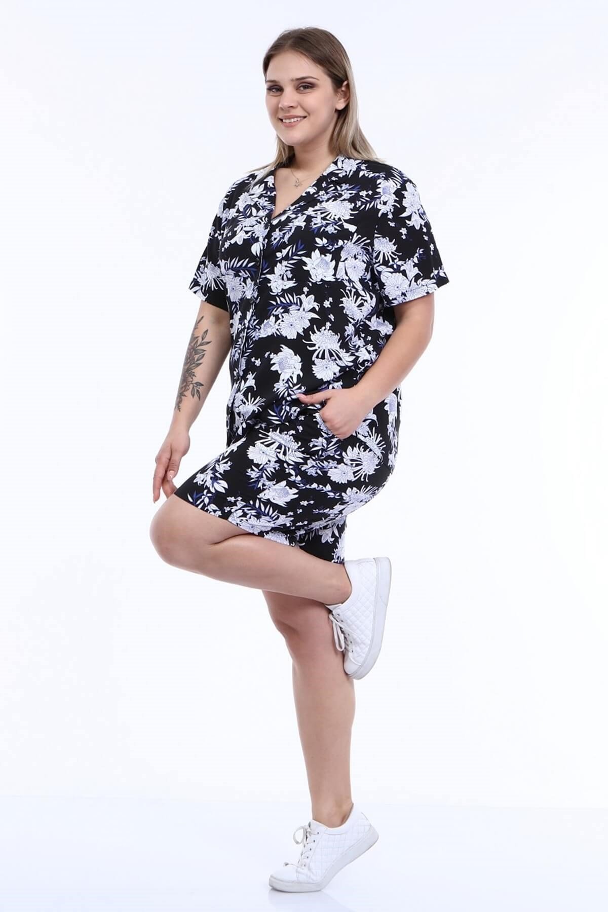 Myline-Ev Rahatlığı Pijama Takımı-Büyük Beden Ev Giyim-66633