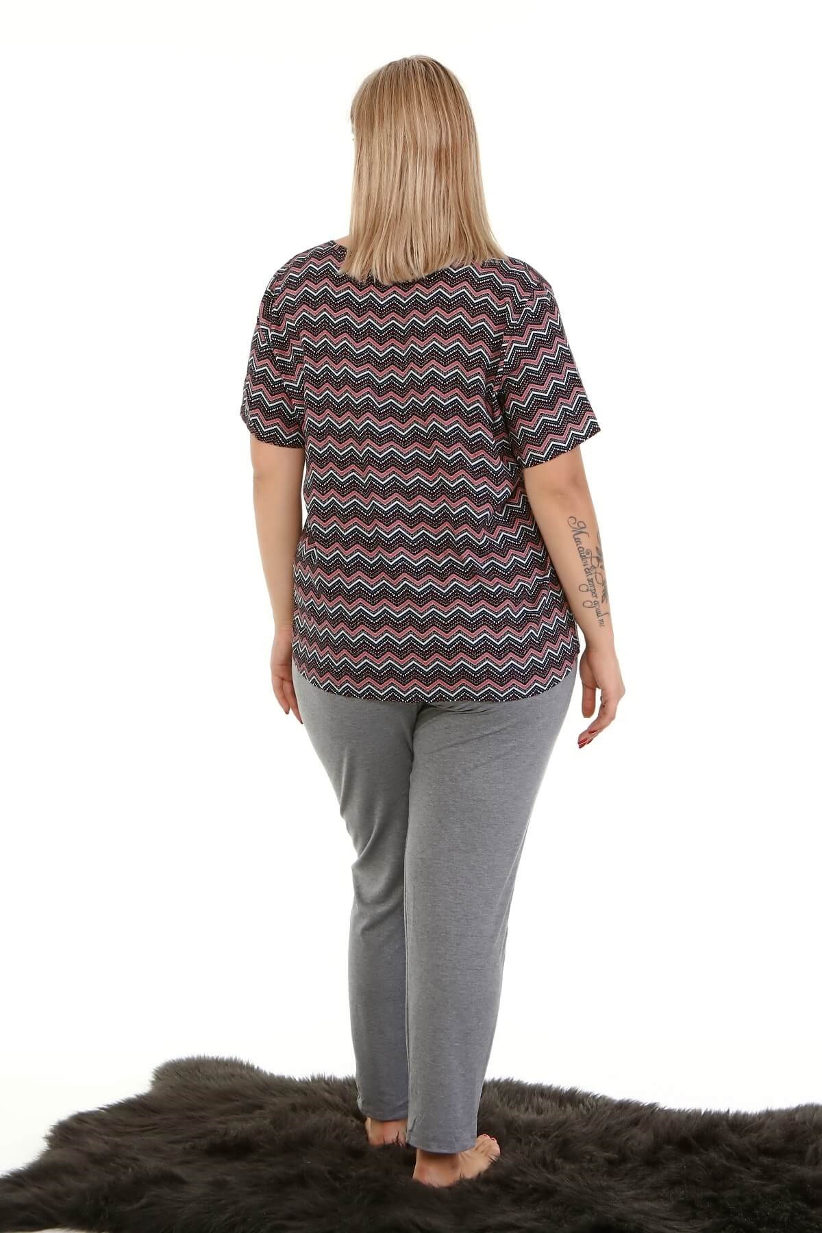 Myline-Ev Rahatlığı Pijama Takımı-Büyük Beden Ev Giyim-66920