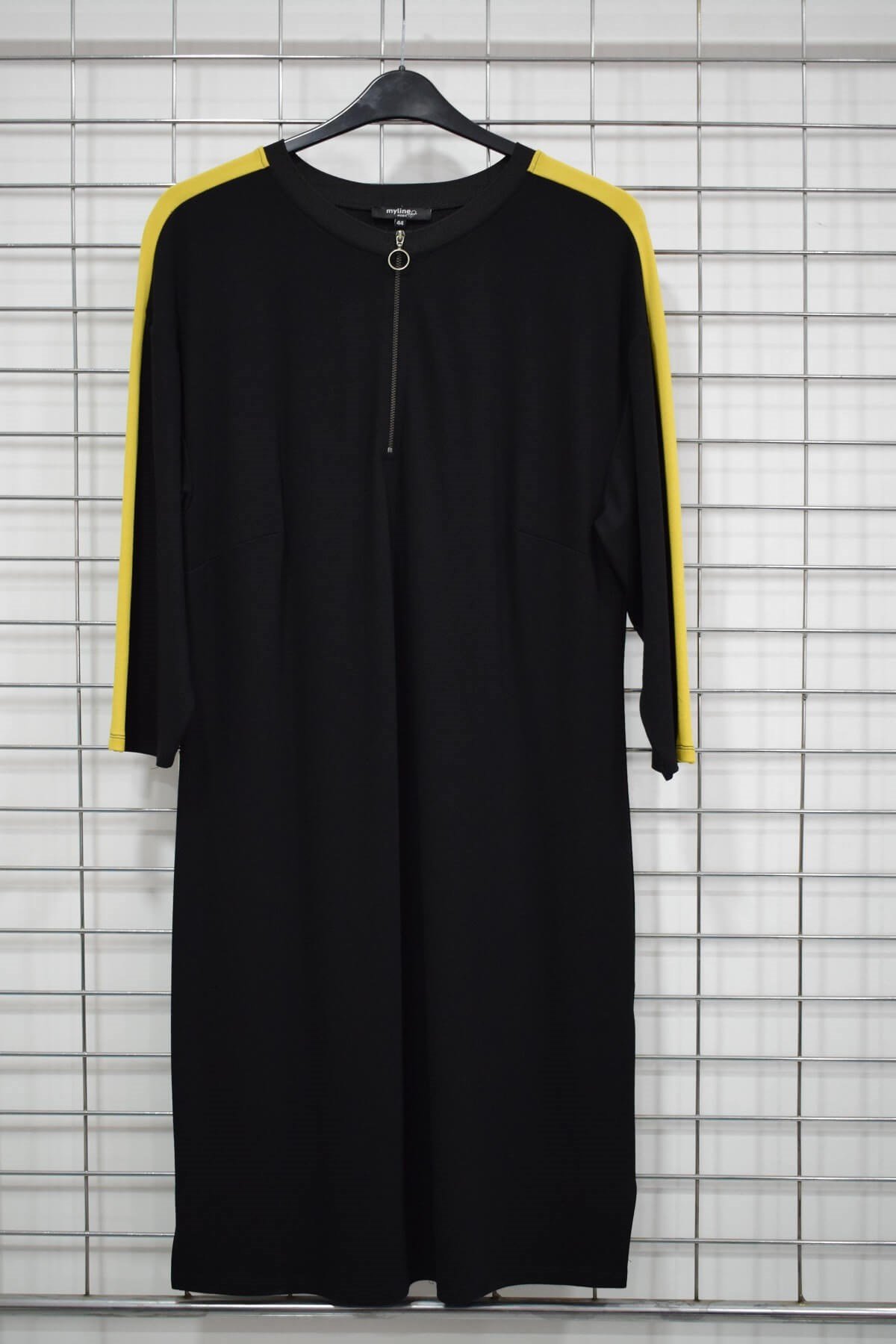 Myline-Fermuar Detaylı Elbise-Büyük Beden Outlet-56246