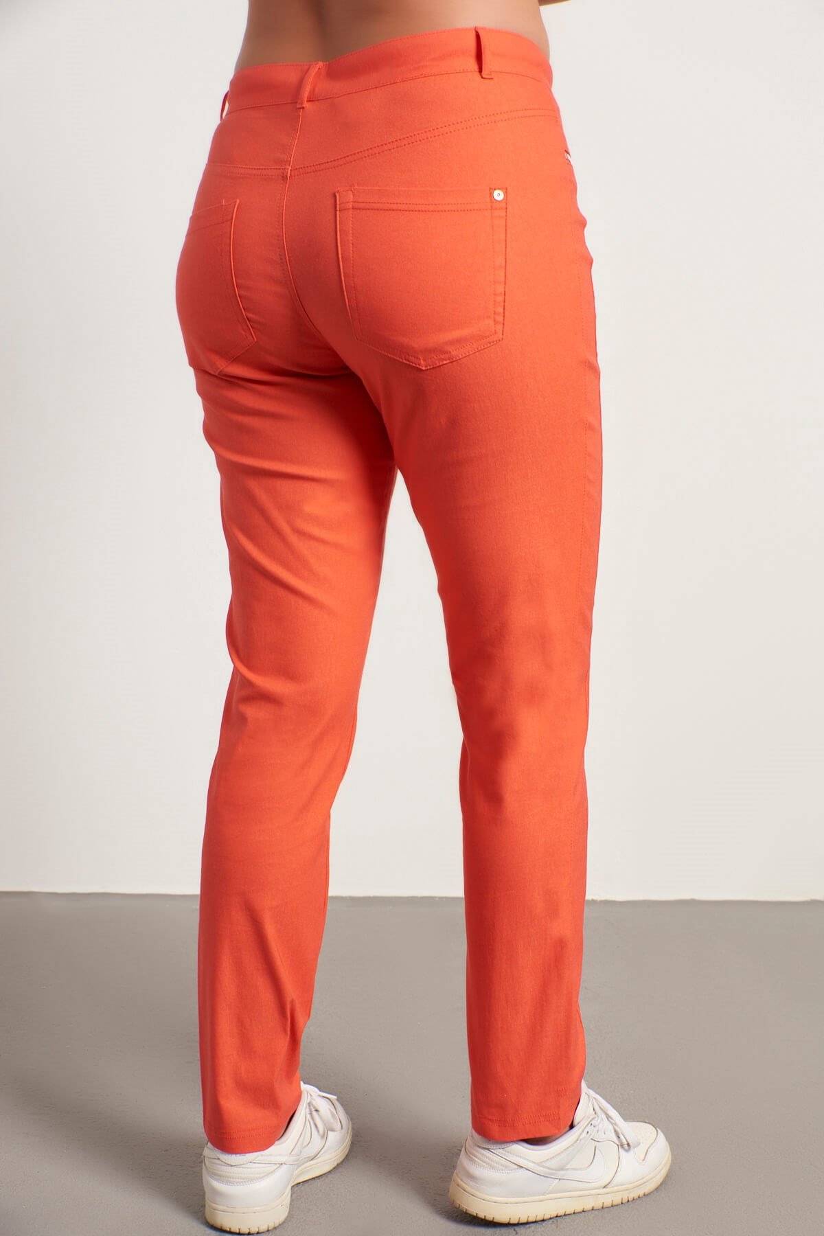 Myline-Fermuar Detaylı Strech Pantolon-Büyük Beden Pantolon-12453-m