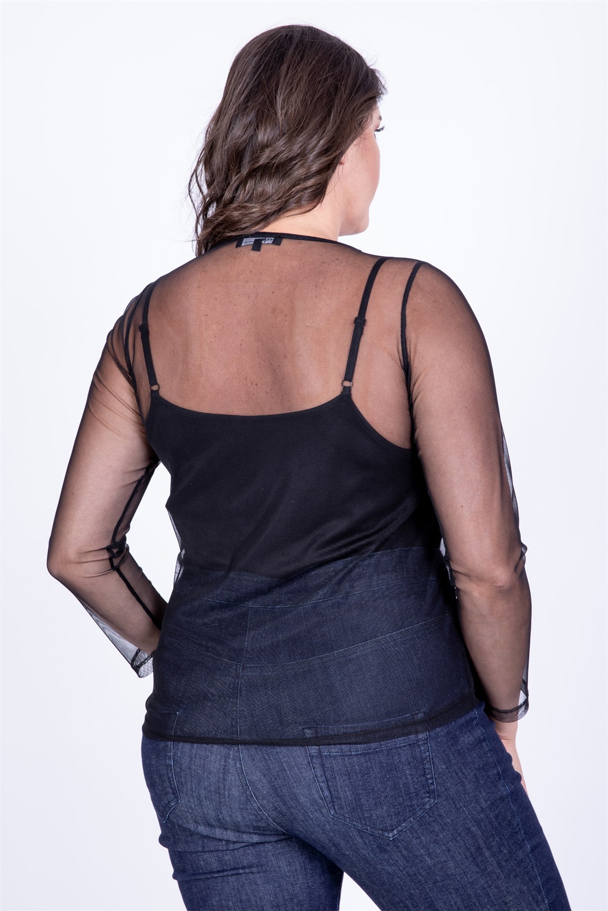 Myline-File Uzun Kol Bluz-Büyük Beden Bluz-35075