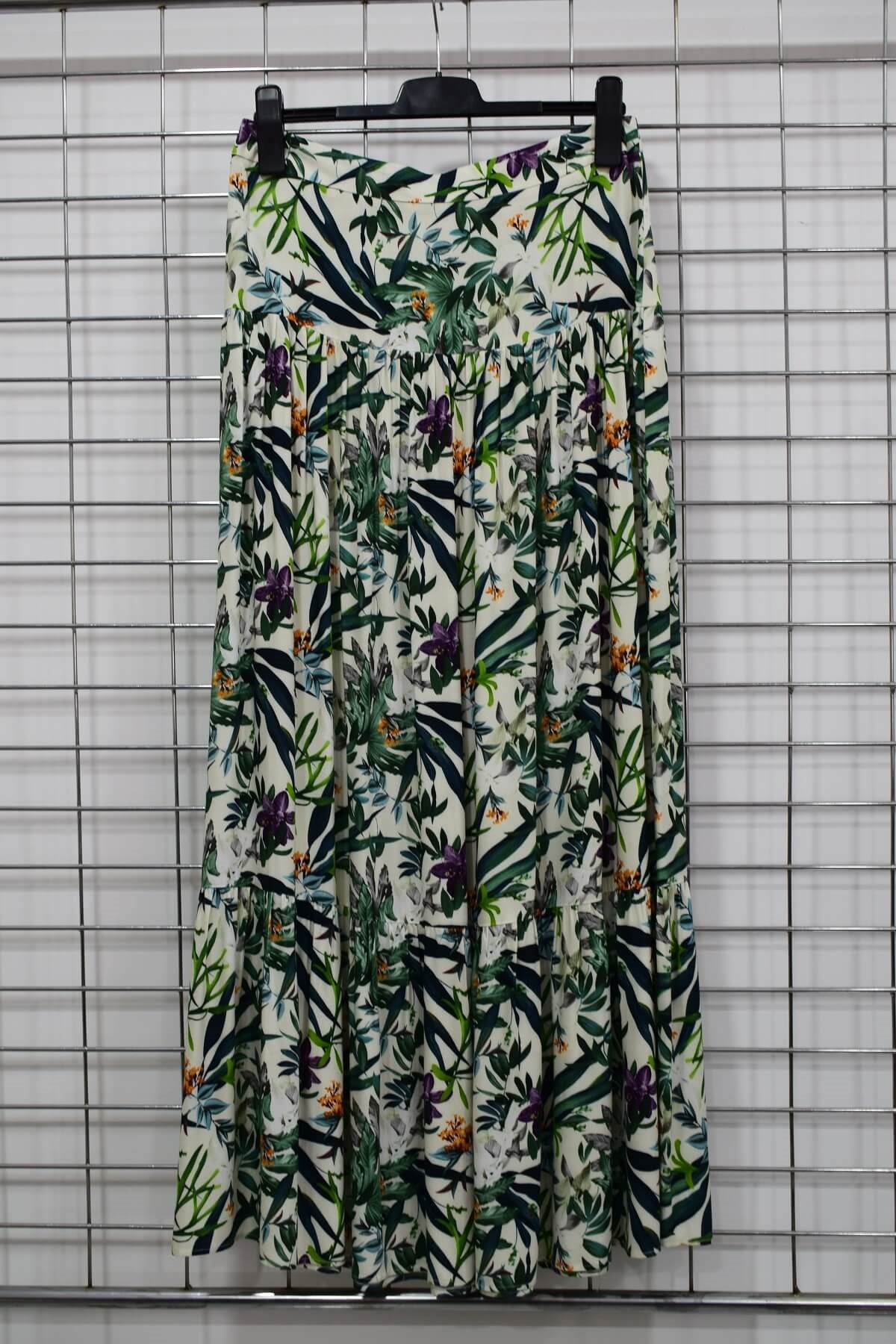 Myline-Fırfır Detaylı Uzun Etek-Büyük Beden Outlet-56253