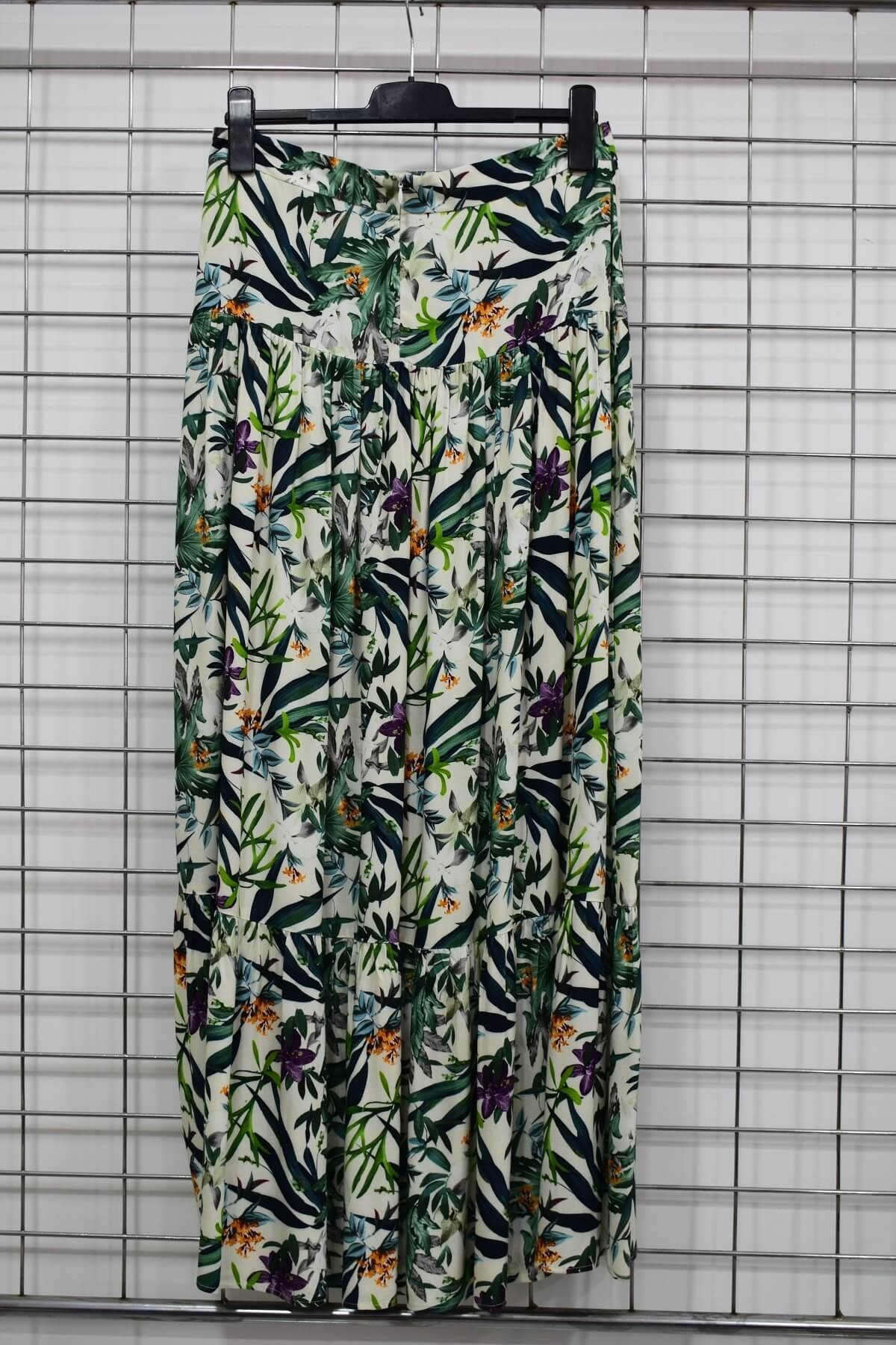 Myline-Fırfır Detaylı Uzun Etek-Büyük Beden Outlet-56253