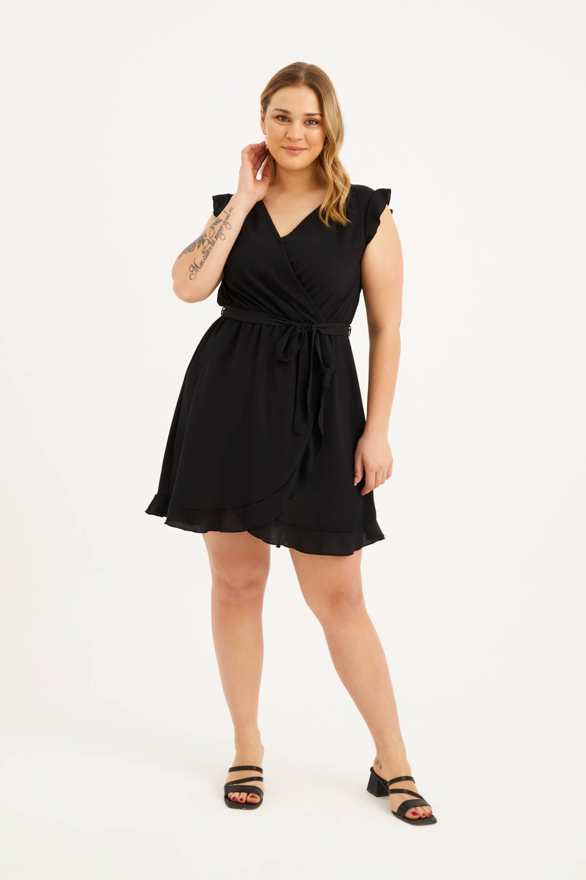 Fırfırlı Anvelop Elbise