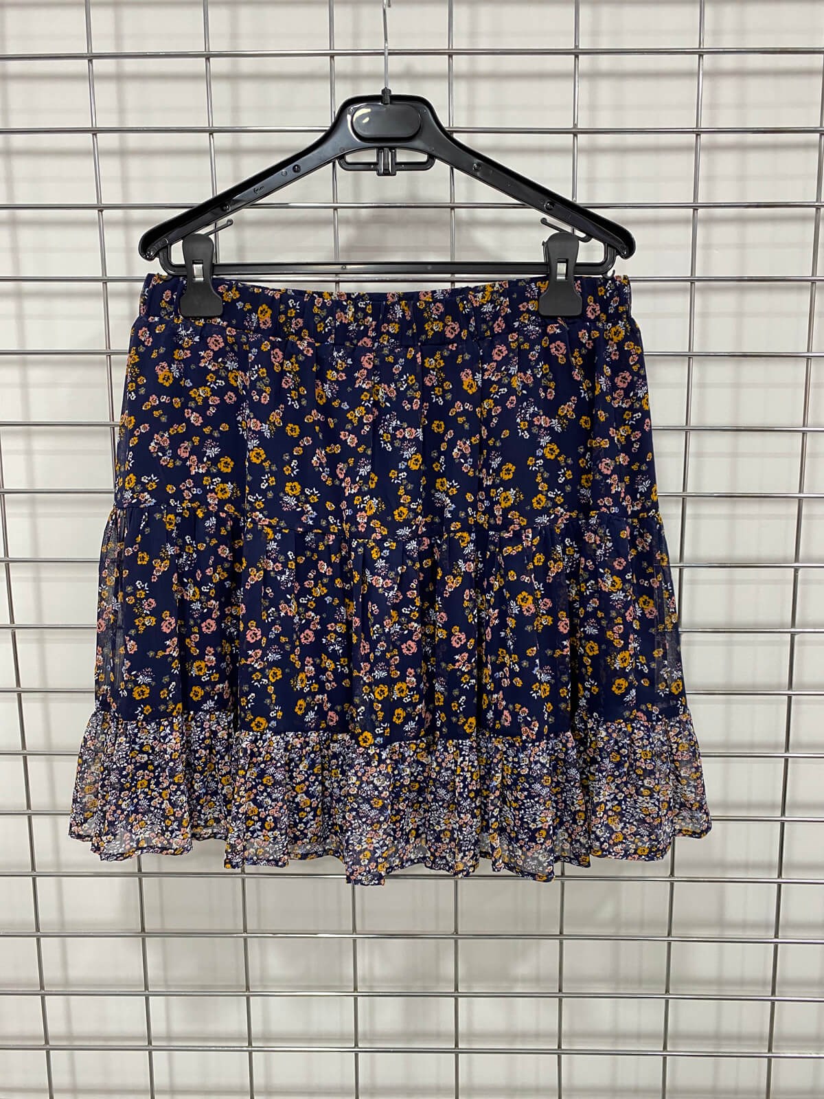 Myline-Fırfırlı Astarlı Şifon Etek-Büyük Beden Outlet-66518