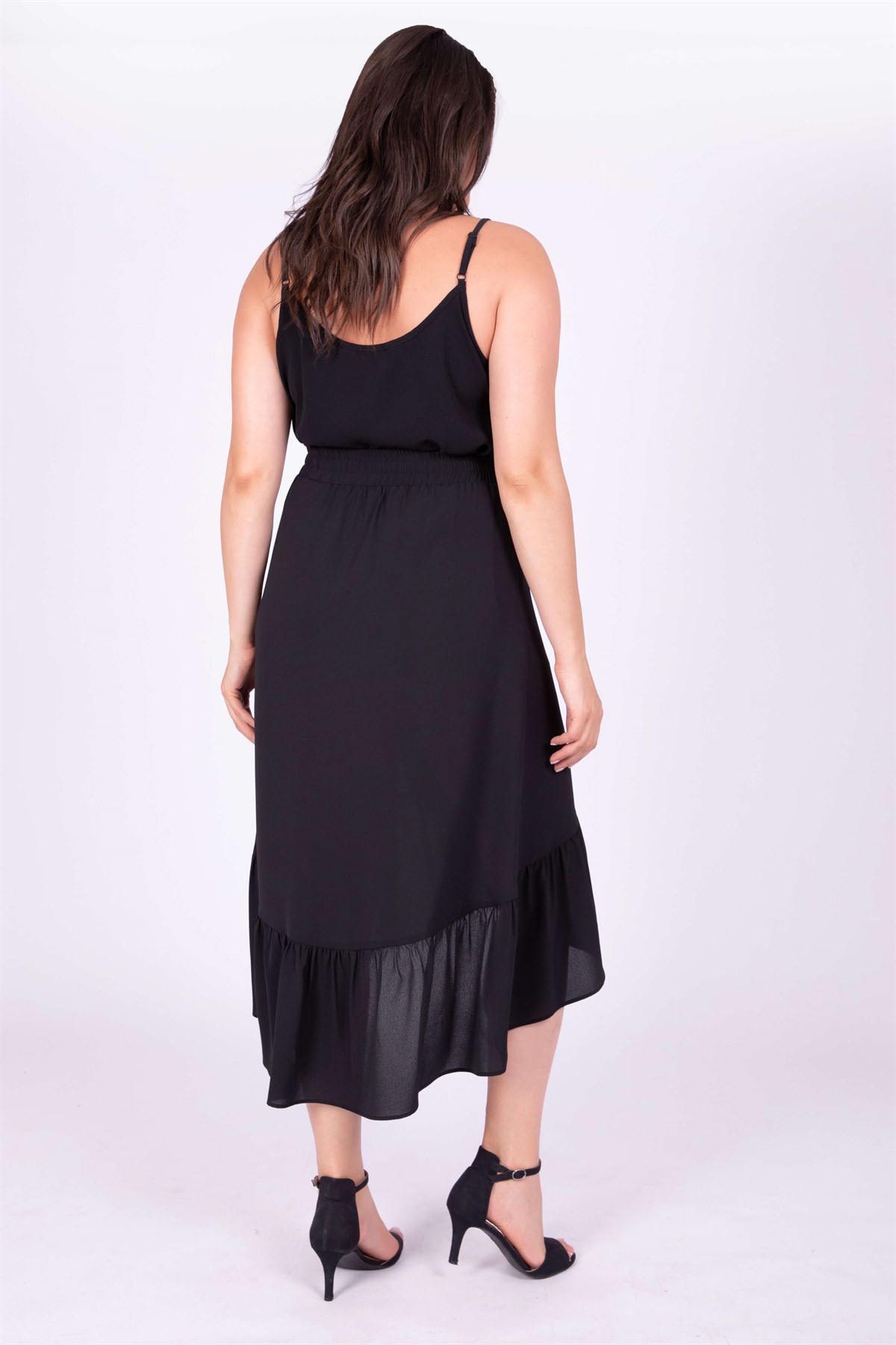 Myline-Fırfırlı Uzun Etek-Büyük Beden Etek-34837