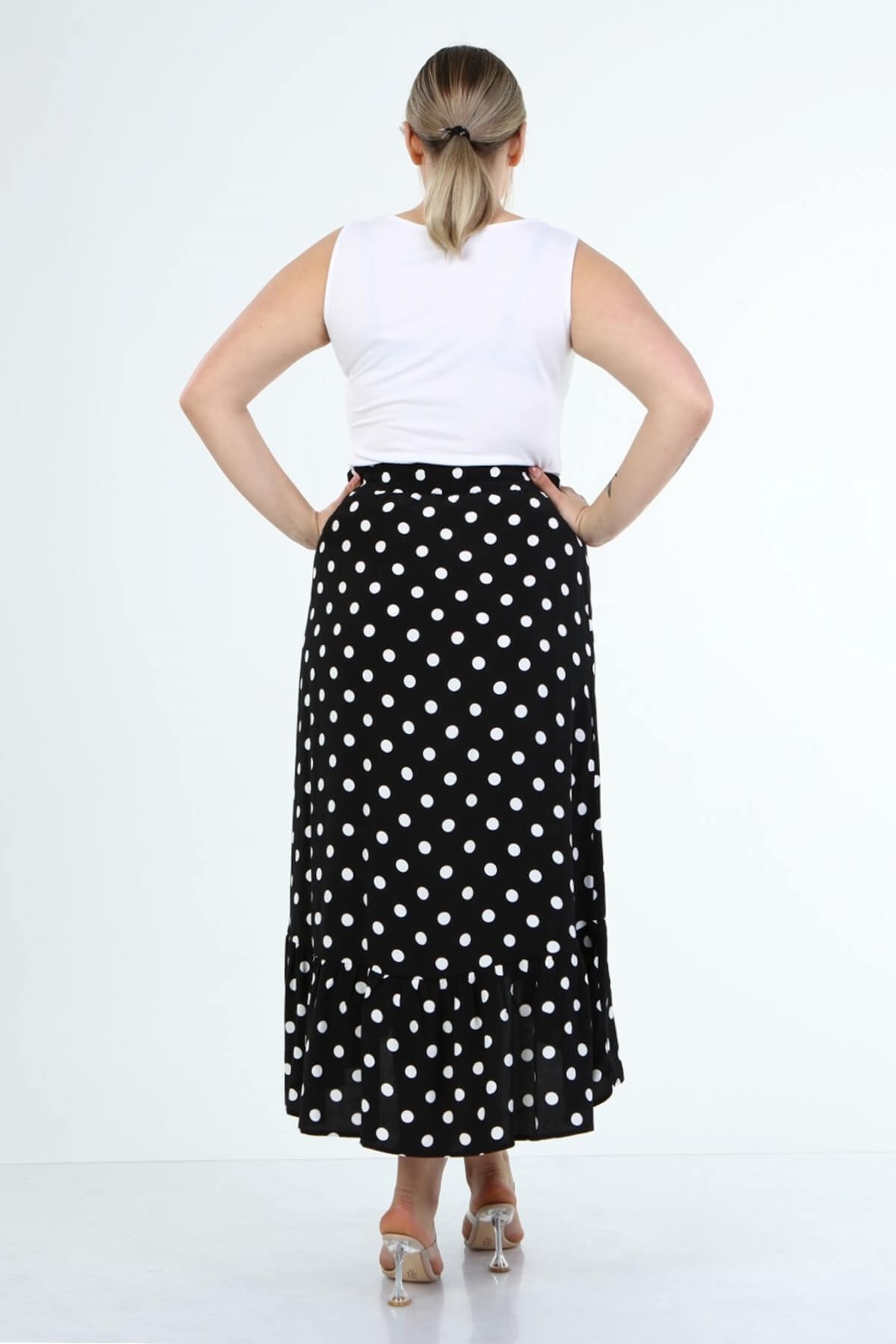 Myline-Fırfırlı Uzun Etek-Büyük Beden Etek-66422