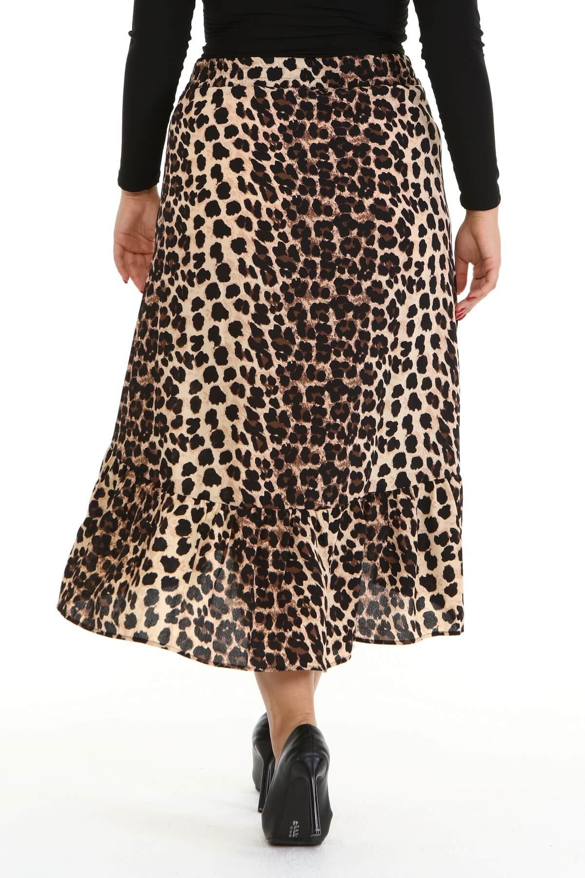 Myline-Fırfırlı Uzun Etek-Büyük Beden Etek-66993