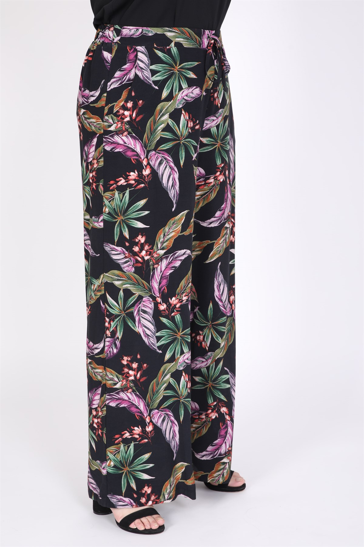 Myline-Geniş Paçalı Pantolon-Büyük Beden Pantolon-45384