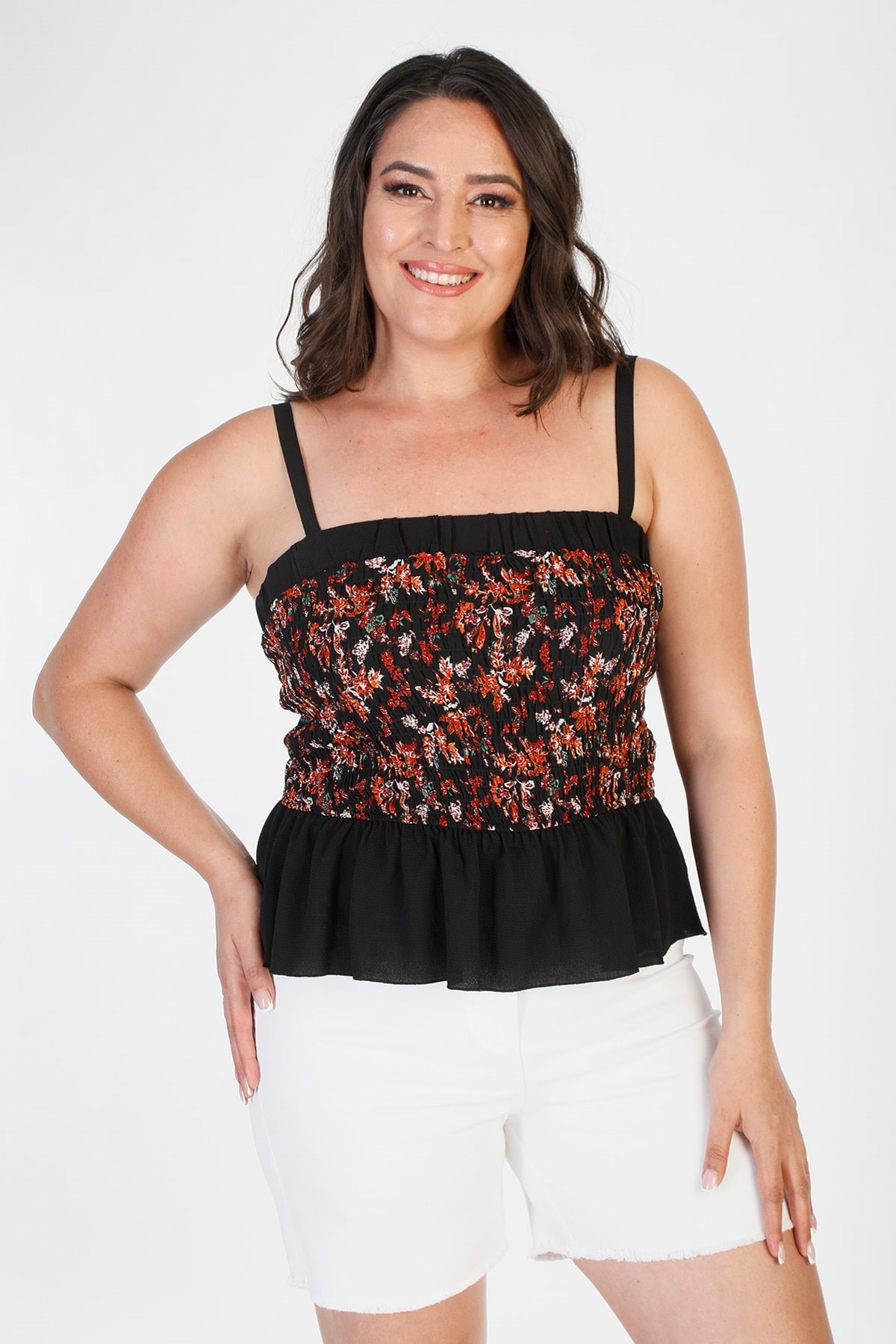 Myline-Gipe Detay Askılı Büstiyer-Büyük Beden Tişört-66614