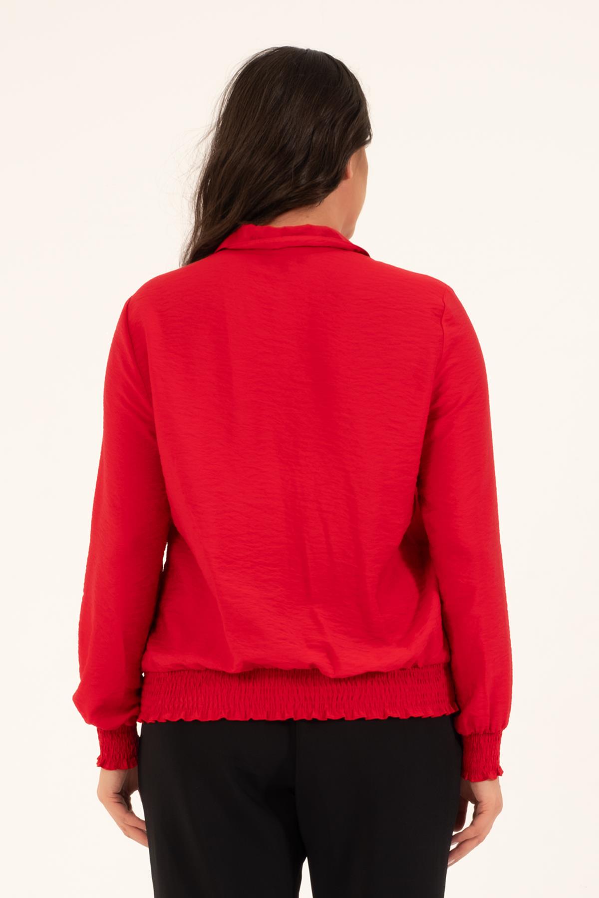 Myline-Gipe Detay Bluz-Büyük Beden Bluz-128819