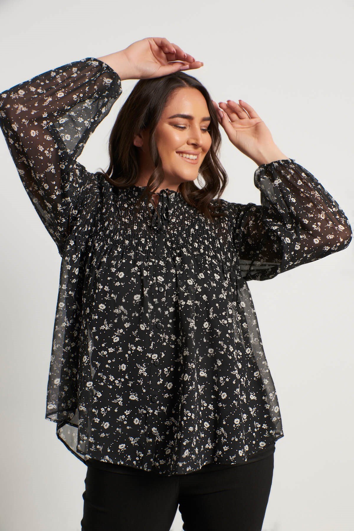 Myline-Gipeli Bluz-Büyük Beden Bluz-56309