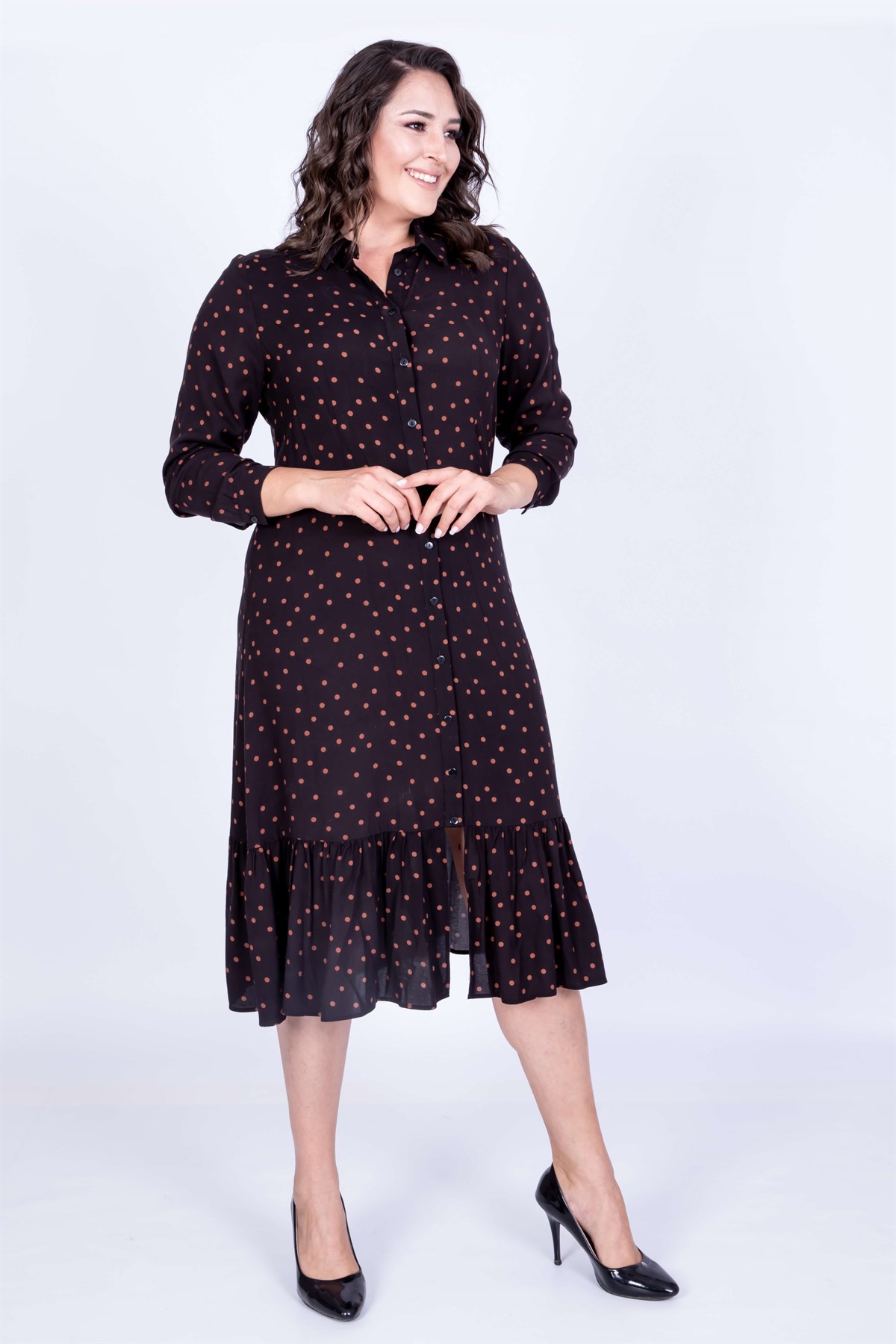 Myline-Gömlek Elbise-Büyük Beden Günlük Elbiseler-34944