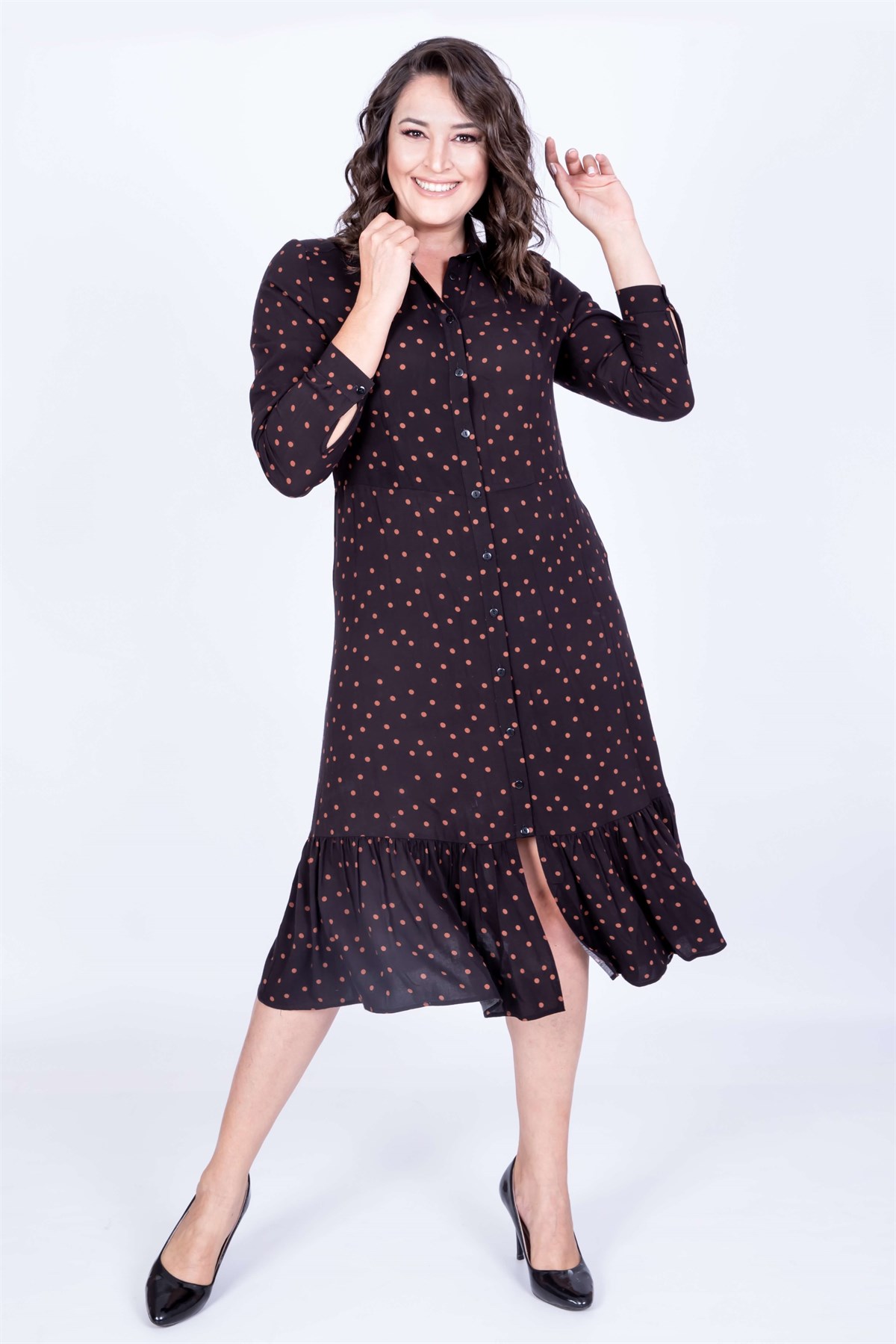 Myline-Gömlek Elbise-Büyük Beden Günlük Elbiseler-34944