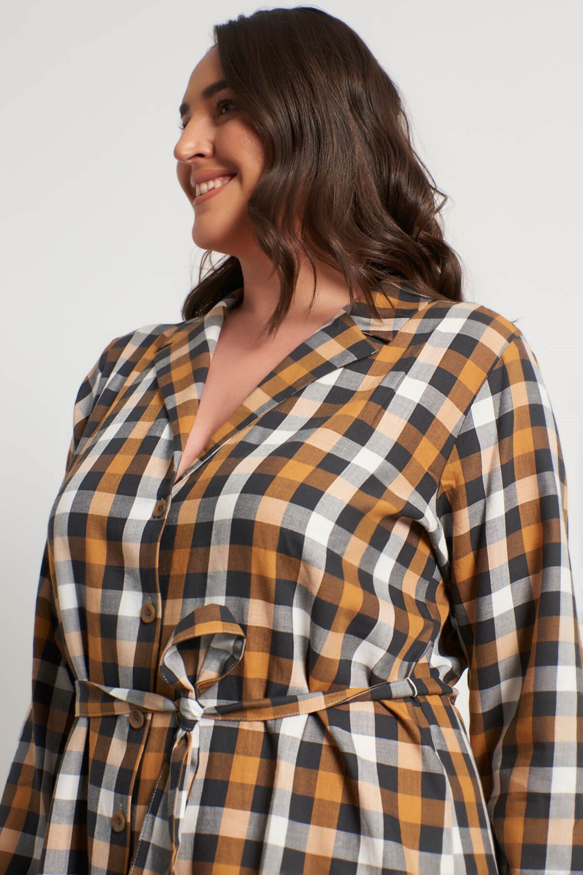 Myline-Gömlek Elbise-Büyük Beden Günlük Elbiseler-56315