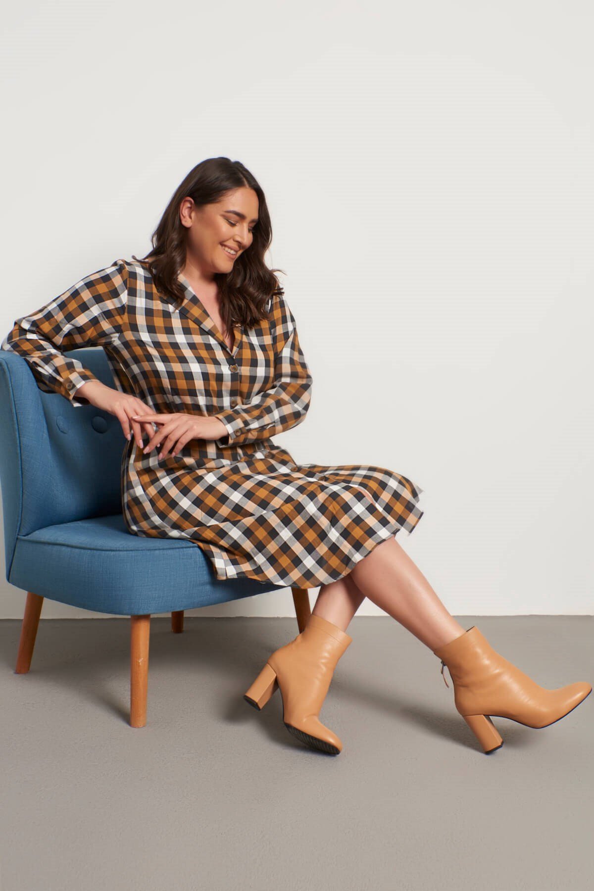 Myline-Gömlek Elbise-Büyük Beden Günlük Elbiseler-56315