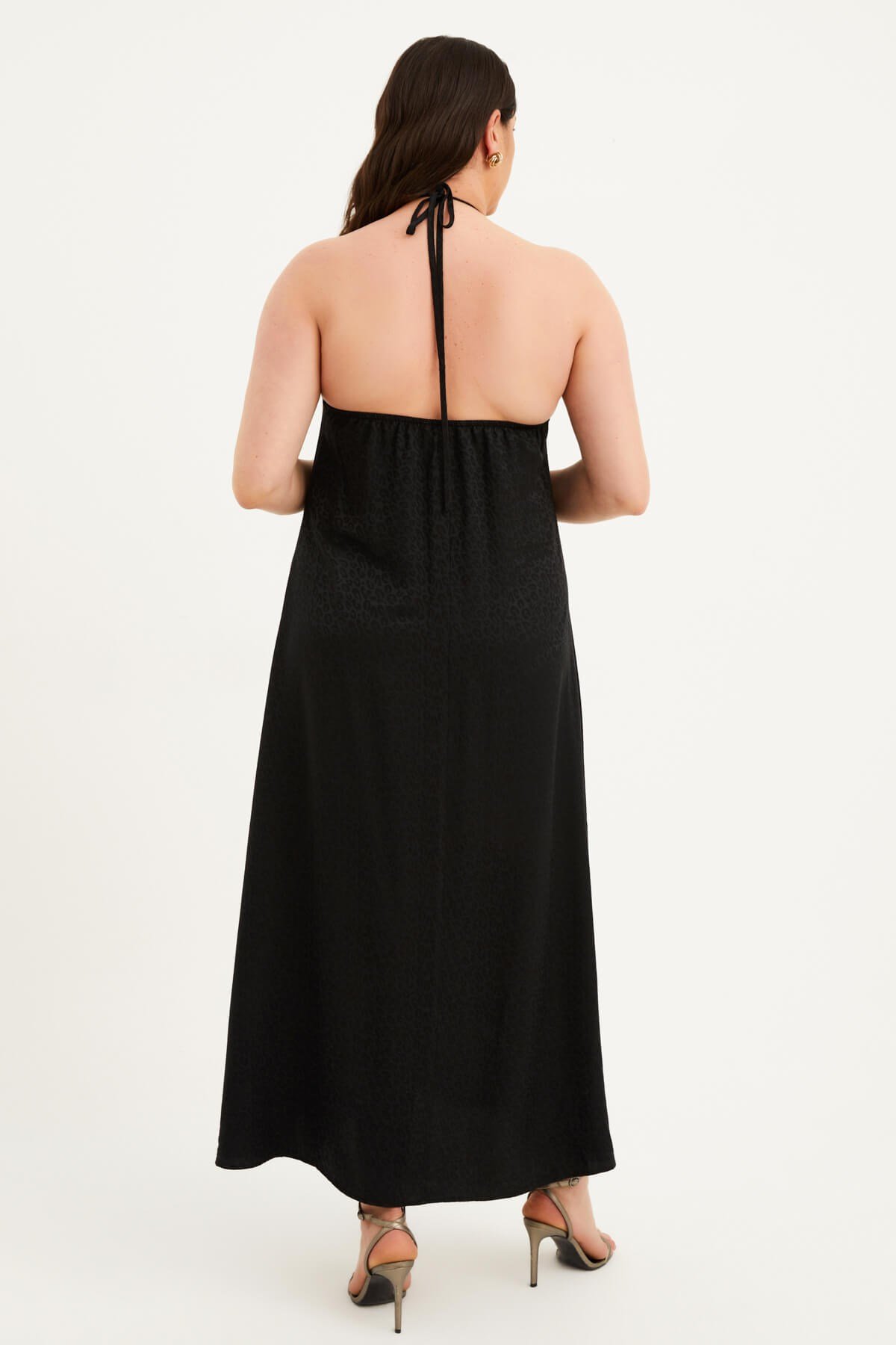 Myline-Halter Yaka Uzun Elbise-Büyük Beden Günlük Elbiseler-77606