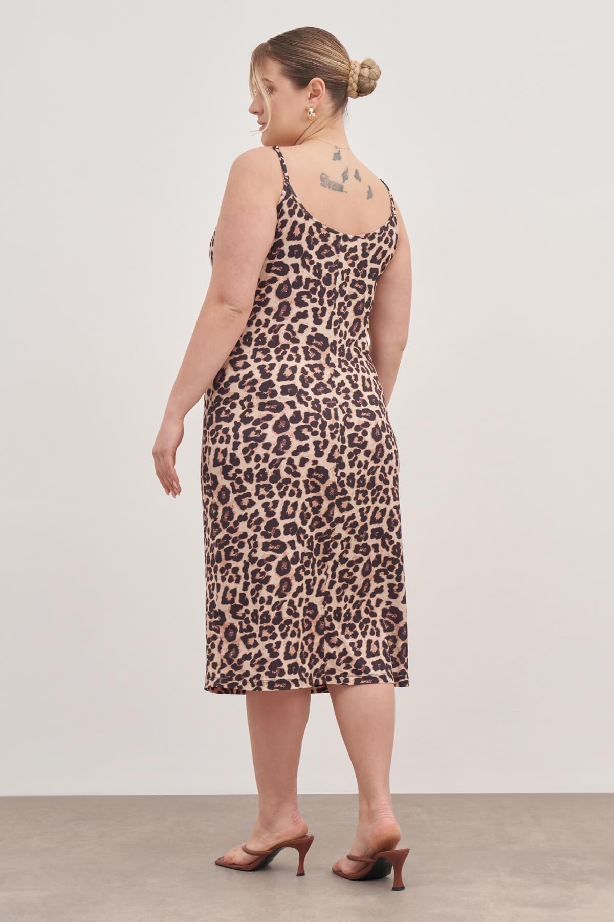 Myline-İp Askılı Düğümlü Elbise-Büyük Beden Günlük Elbiseler-128905