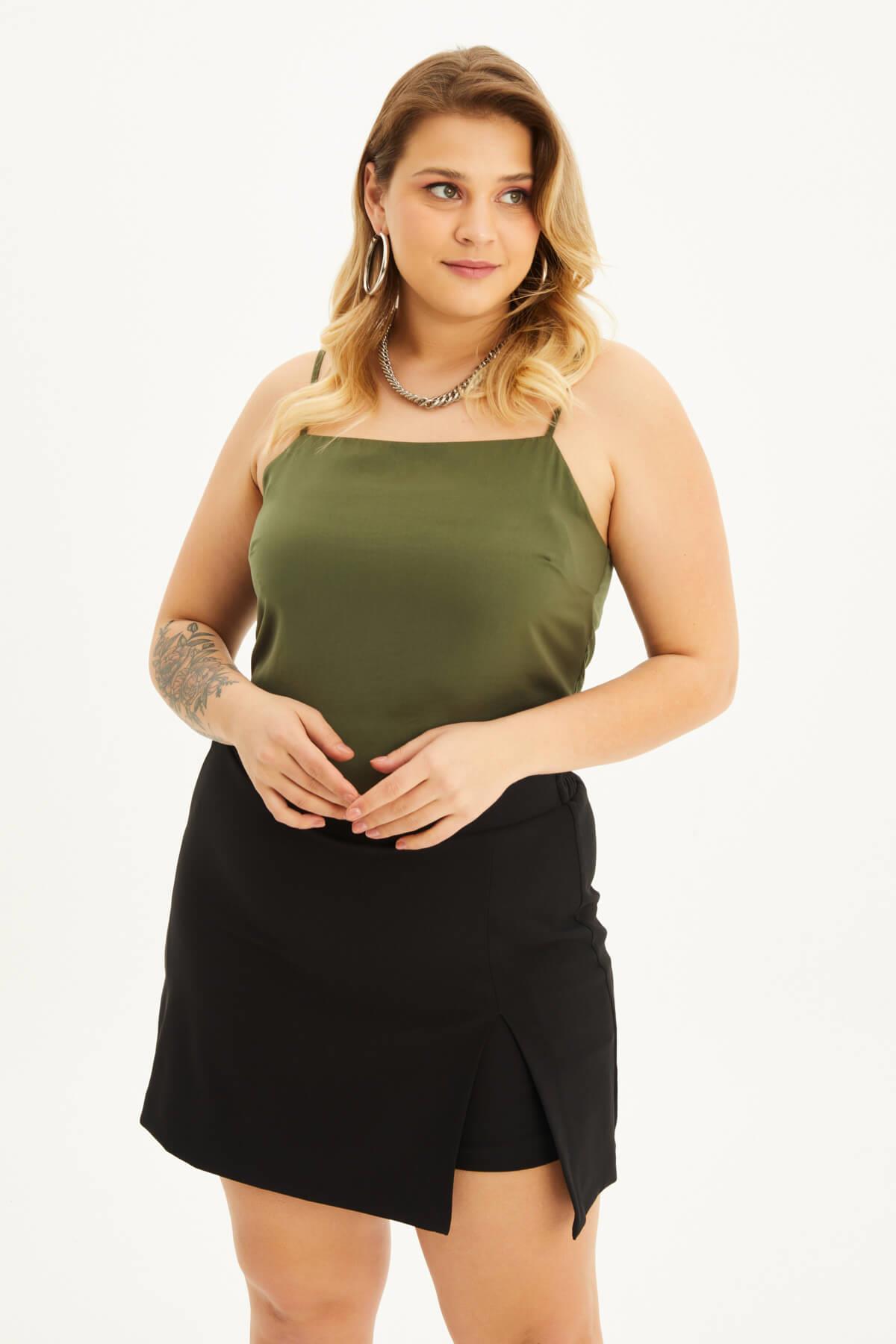 Myline-İp Askılı Gipeli Top-Büyük Beden Tişört-77829