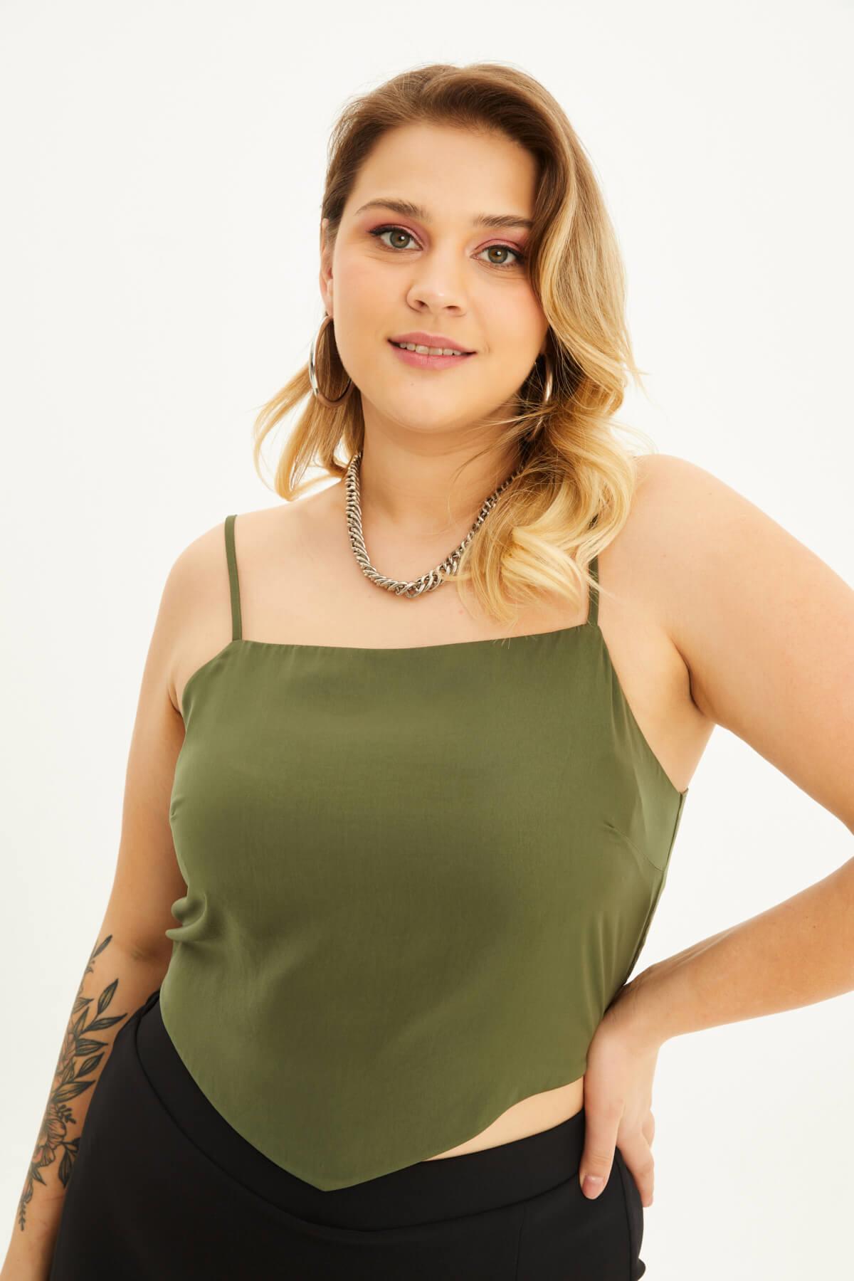 Myline-İp Askılı Gipeli Top-Büyük Beden Tişört-77829