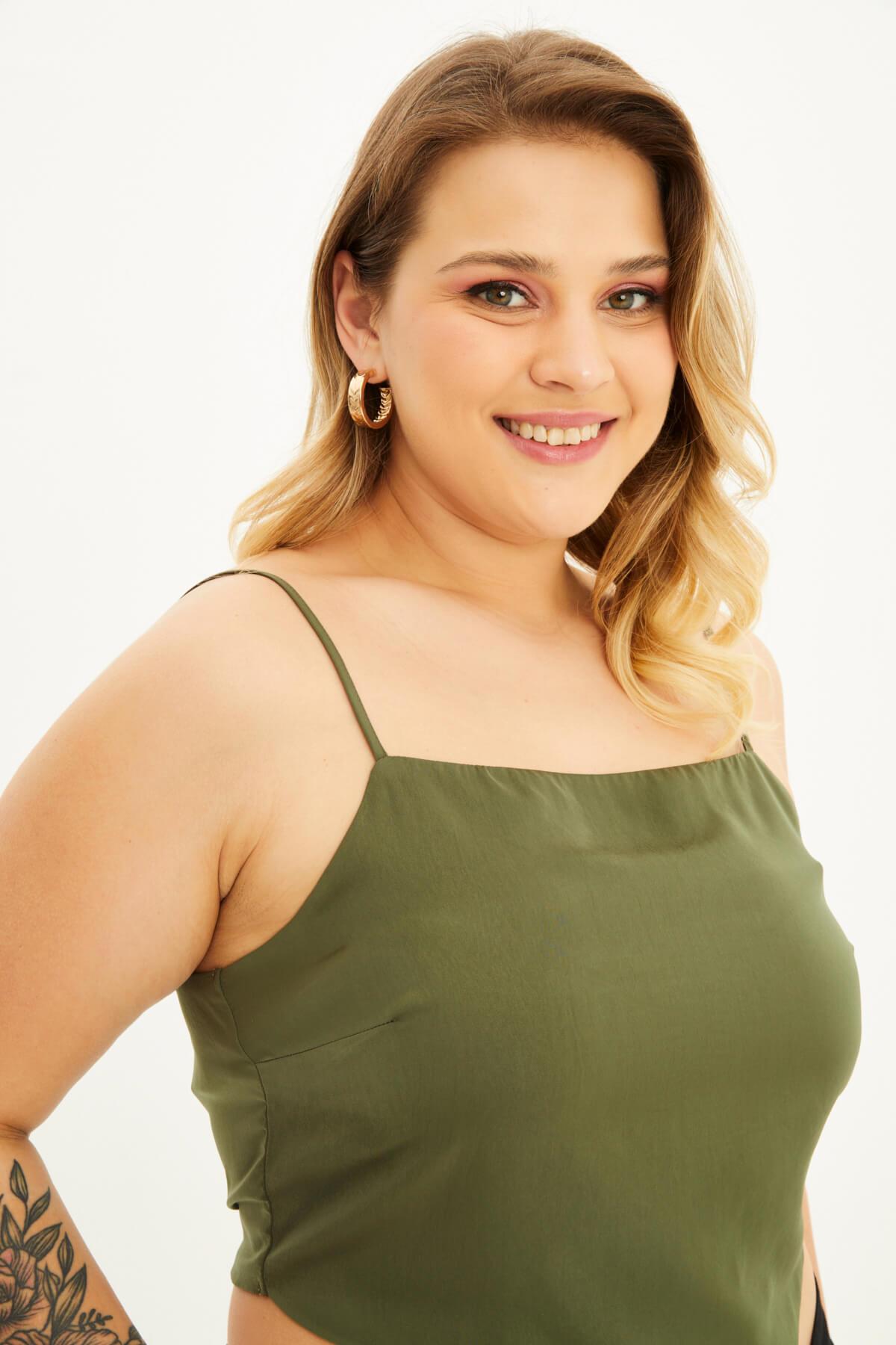 Myline-İp Askılı Gipeli Top-Büyük Beden Tişört-77829