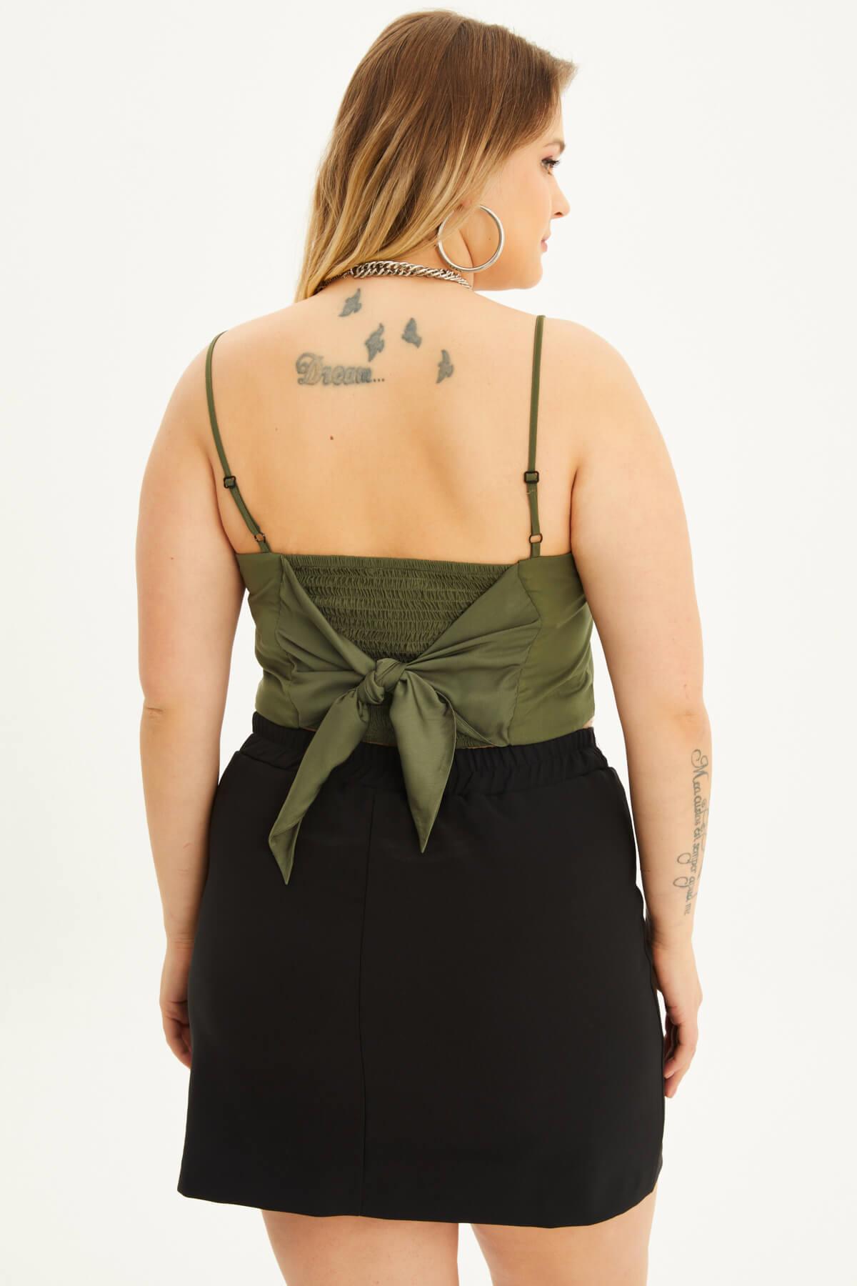 Myline-İp Askılı Gipeli Top-Büyük Beden Tişört-77829