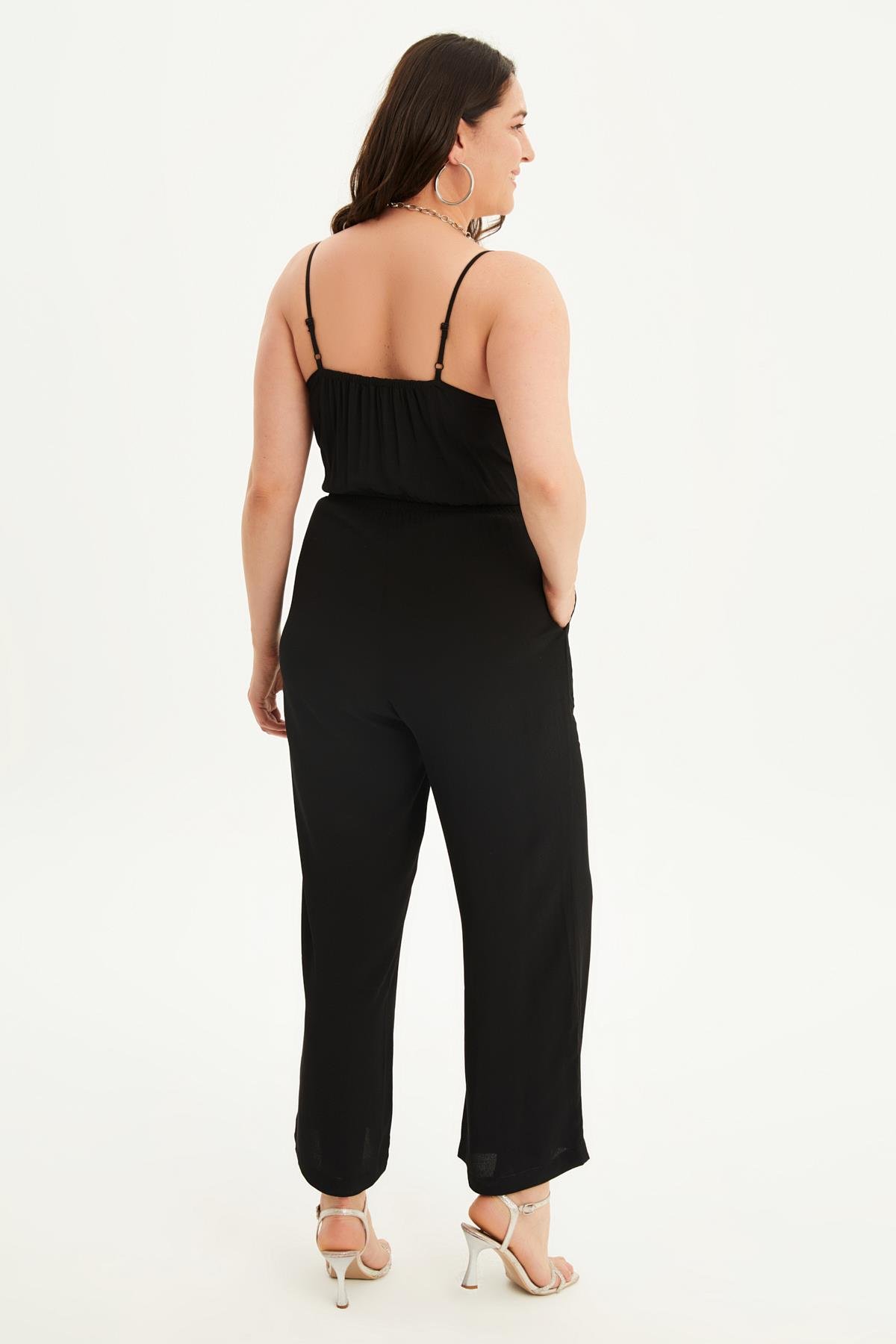 Myline-İp Askılı Kuşaklı Tulum-Büyük Beden Tulum-88310