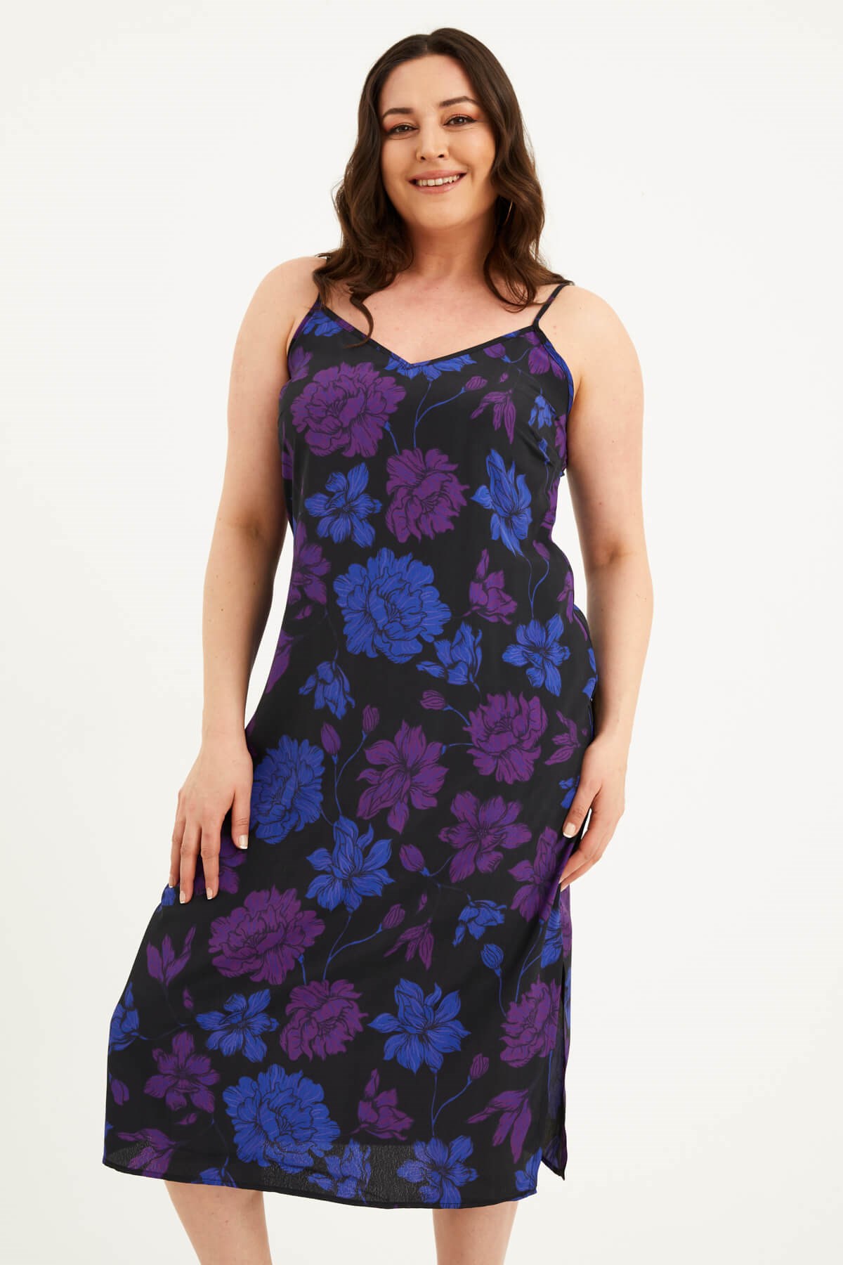 Myline-İp Askılı Midi Elbise-Büyük Beden Günlük Elbiseler-77241