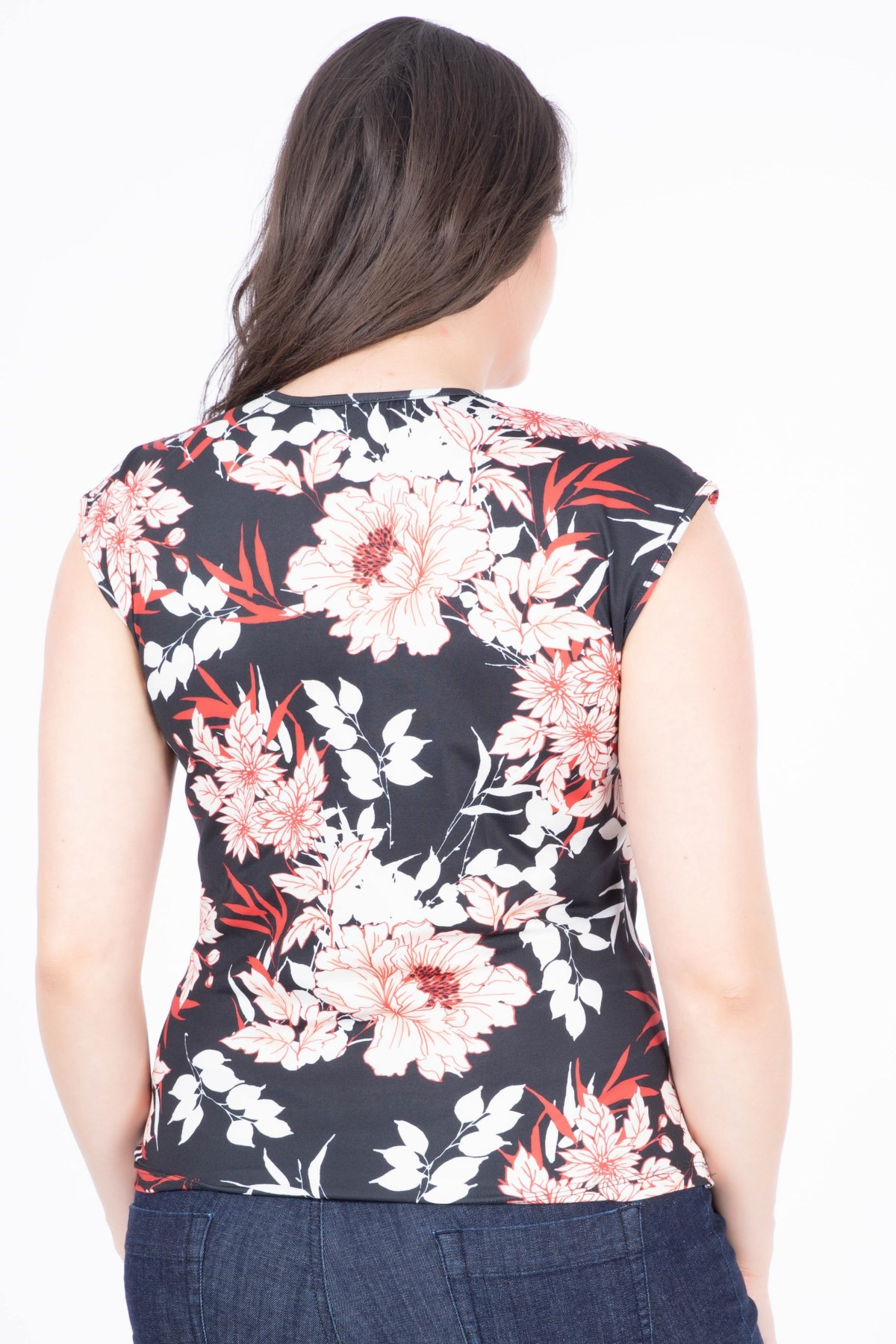 Myline-Jarse Kolsuz Bluz-Büyük Beden Bluz-12606-m