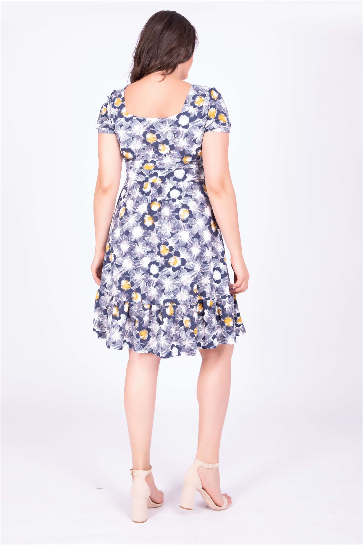 Myline-Kare Yaka Elbise-Büyük Beden Günlük Elbiseler-34778