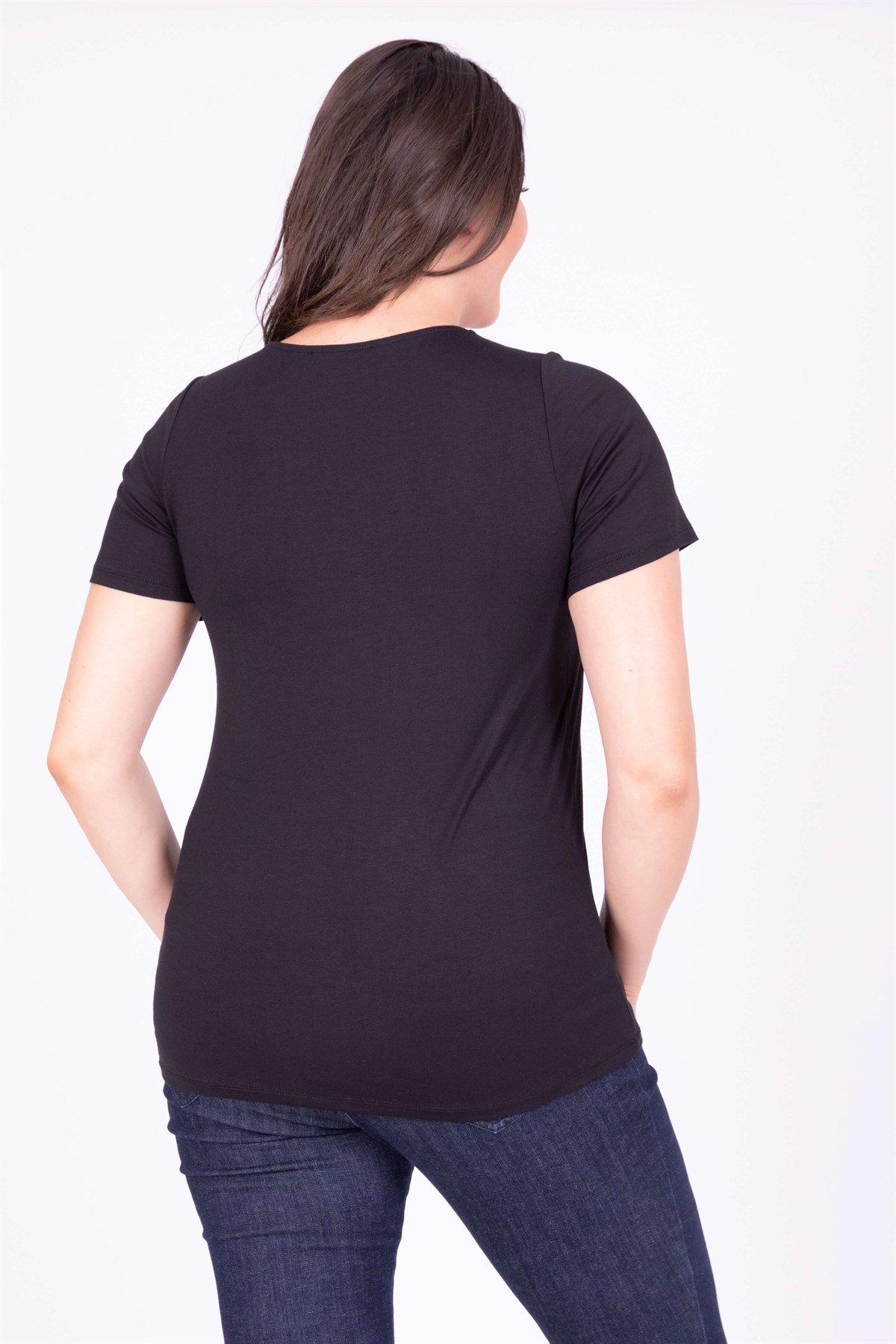 Myline-Kare Yaka T-Shirt-Büyük Beden Tişört-34884