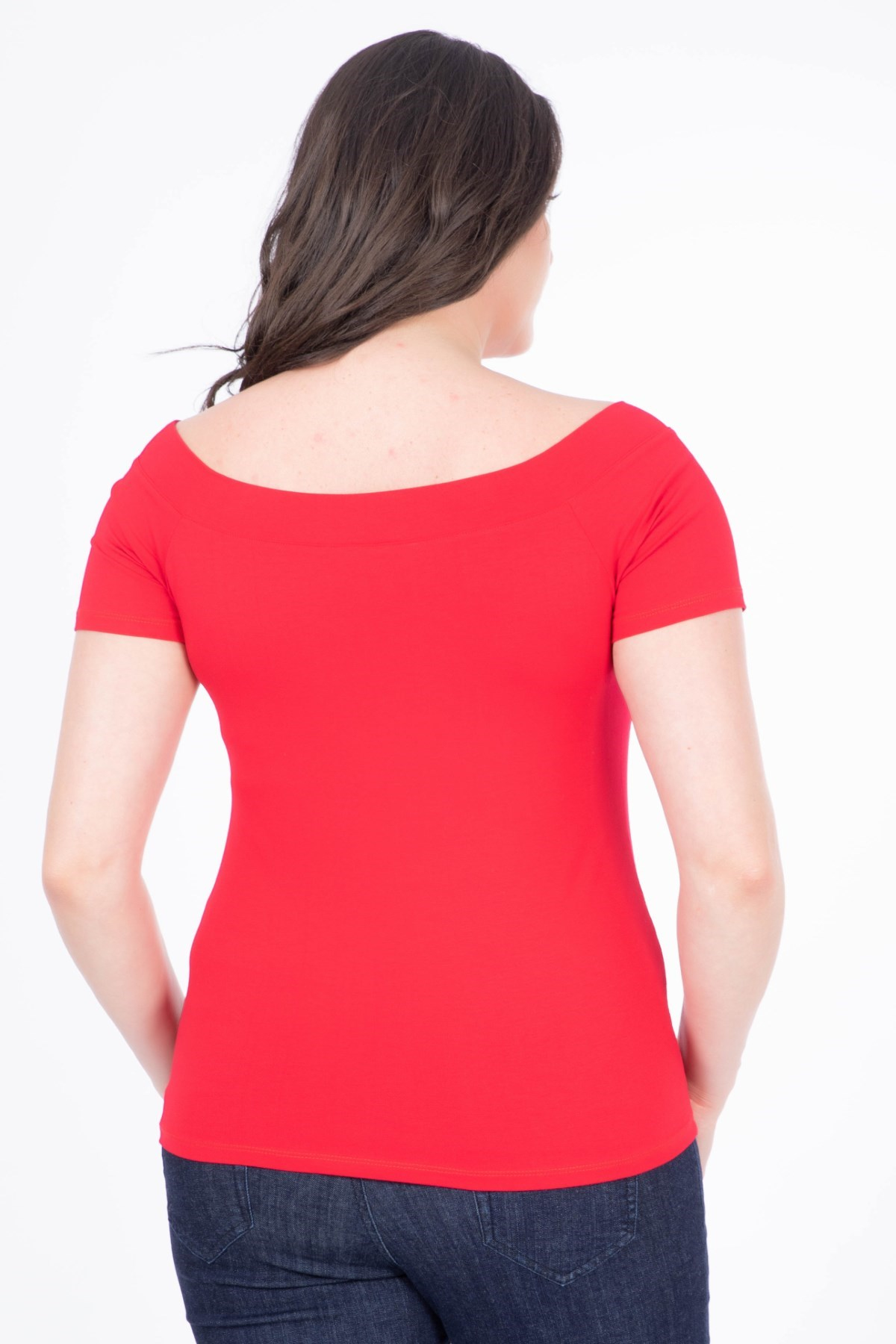 Myline-Karmen Yaka Kısa Kol Bluz-Bluz-34623