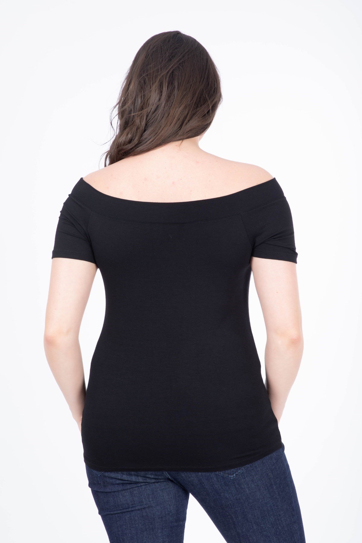 Myline-Karmen Yaka Kısa Kol Bluz-Bluz-34624