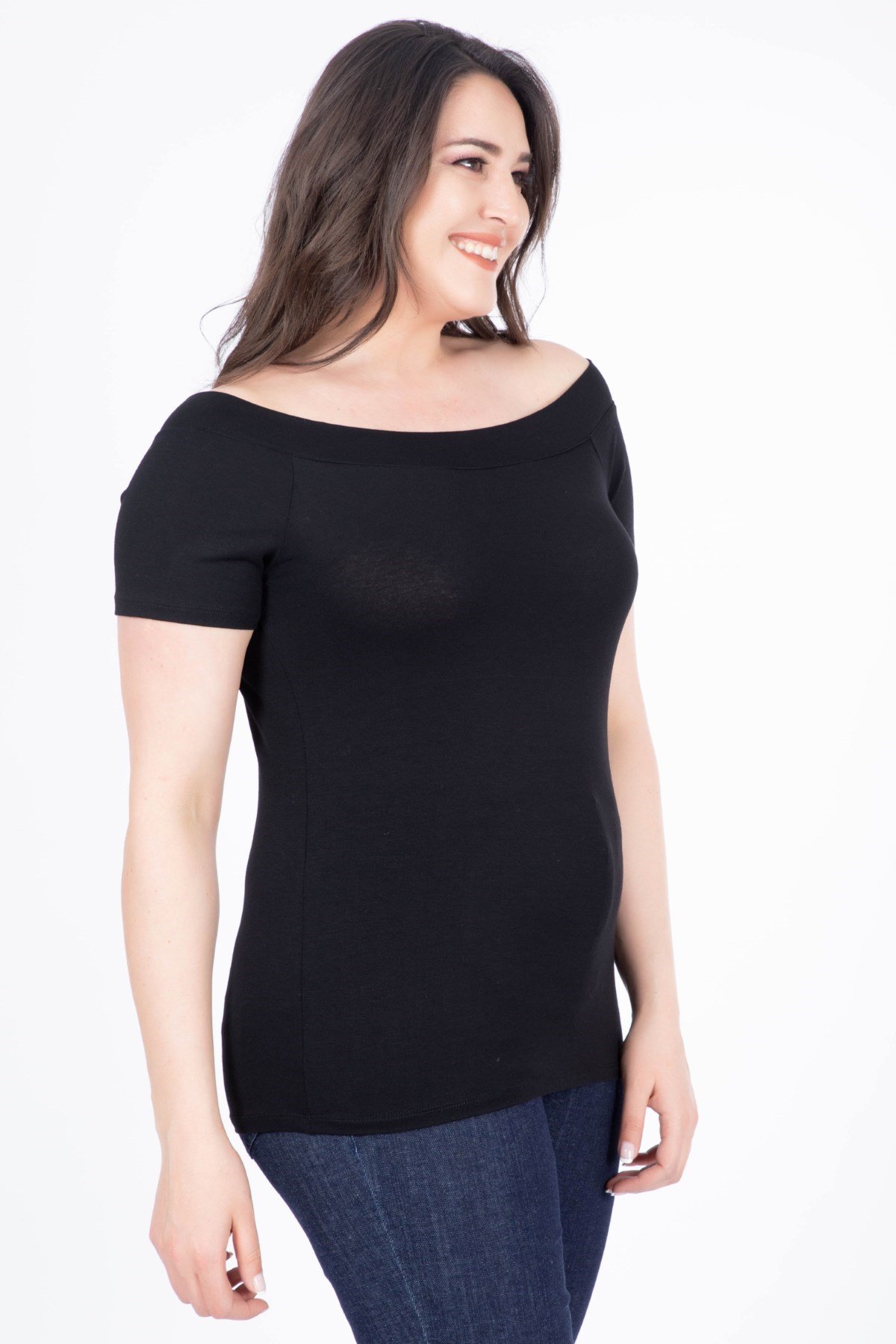 Myline-Karmen Yaka Kısa Kol Bluz-Bluz-34624