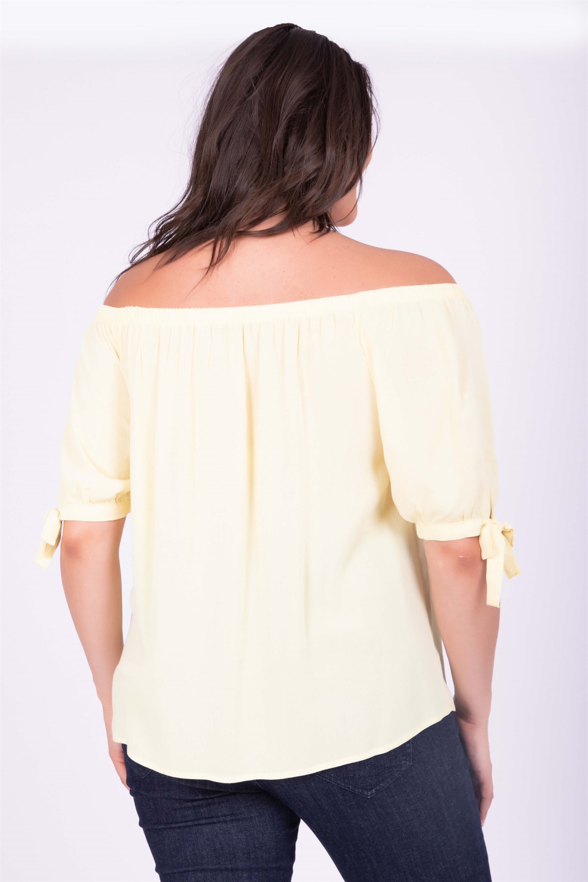 Myline-Karmen Yaka Kol Bağcıklı Bluz-Bluz-34645