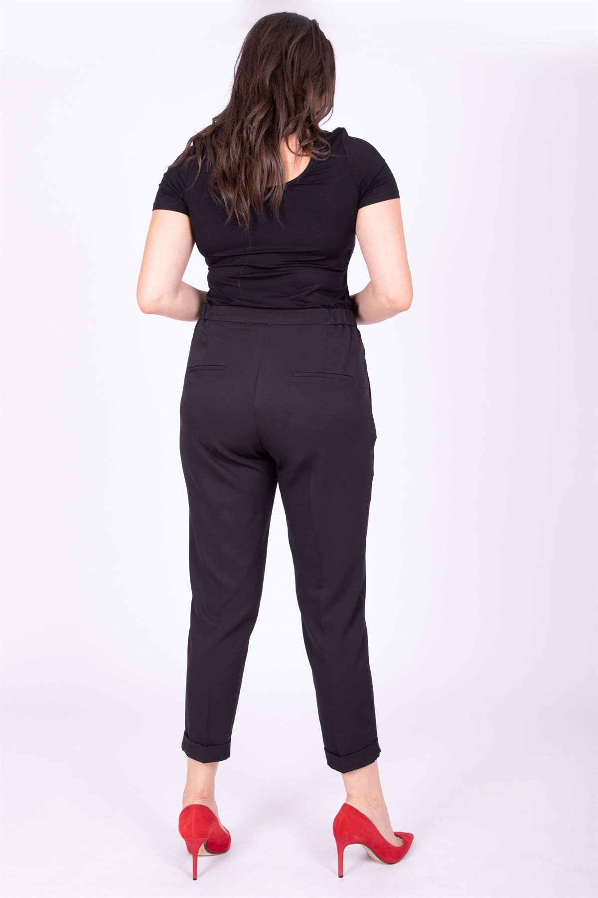 Myline-Kemerli Yandan Lastikli Klasik Pantolon-Alt Giyim-34689