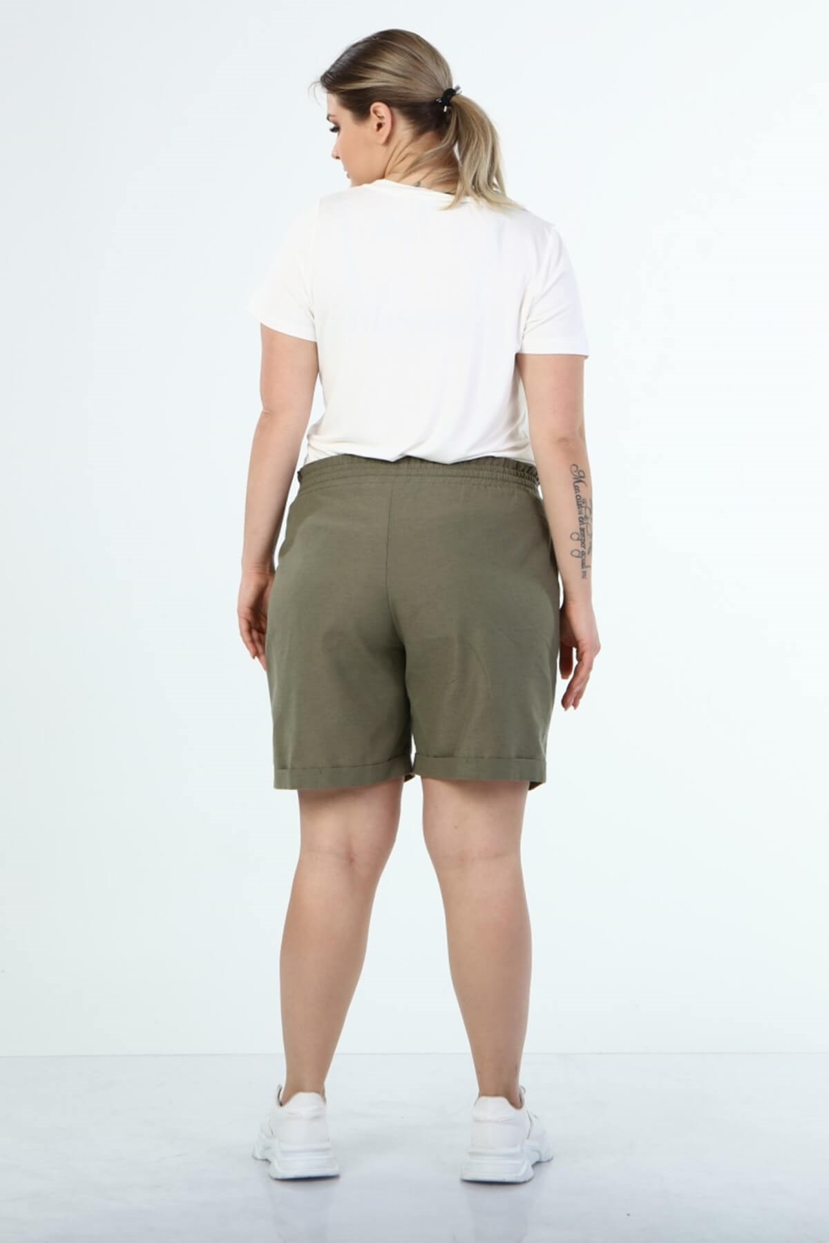 Myline-Keten Şort-Büyük Beden Şort-66676