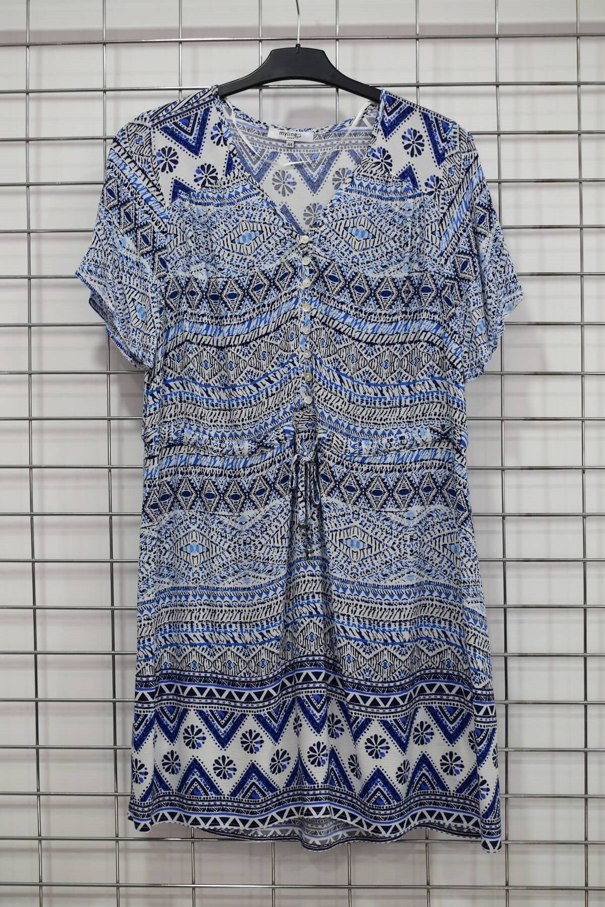 Myline-Kısa Kollu Tunik-Büyük Beden Outlet-56237