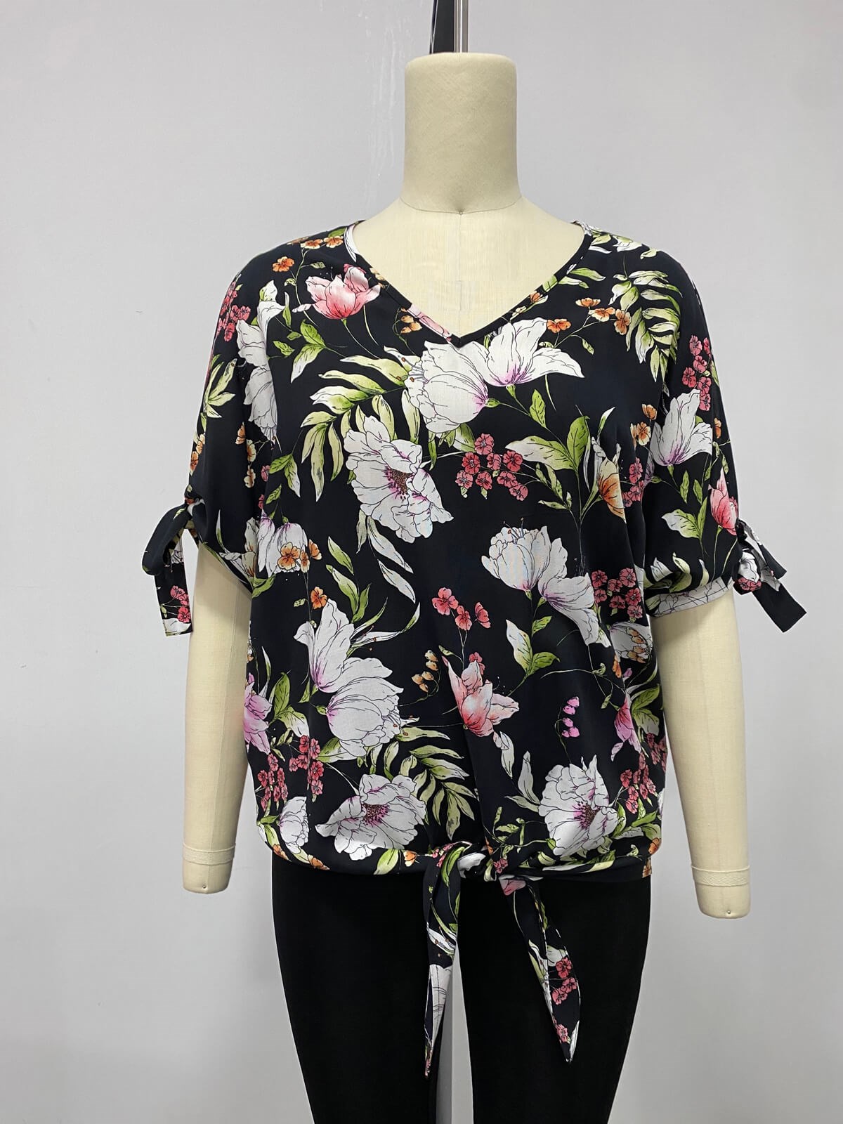 Myline-Kol Detaylı Bluz-Büyük Beden Outlet-66536