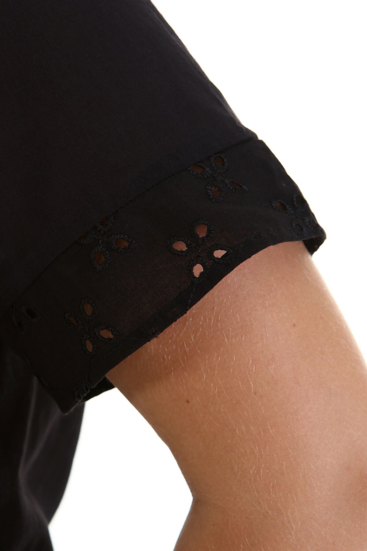 Myline-Kol ve Etek Ucu Fistolu Bluz-Büyük Beden Bluz-66911