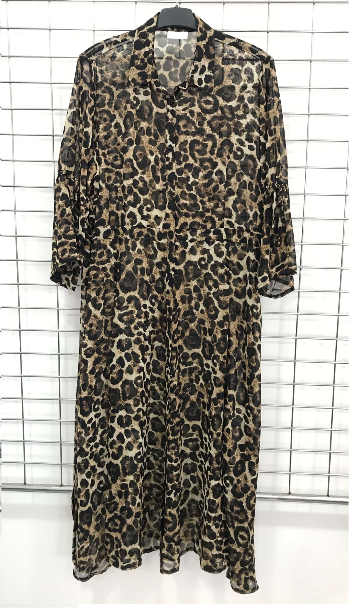 Myline-Kolları Büzgülü Yırtmaçlı Astarsız Şifon Tunik-Büyük Beden Outlet-45613