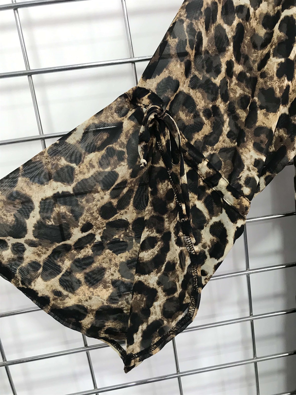 Myline-Kolları Büzgülü Yırtmaçlı Astarsız Şifon Tunik-Büyük Beden Outlet-45613