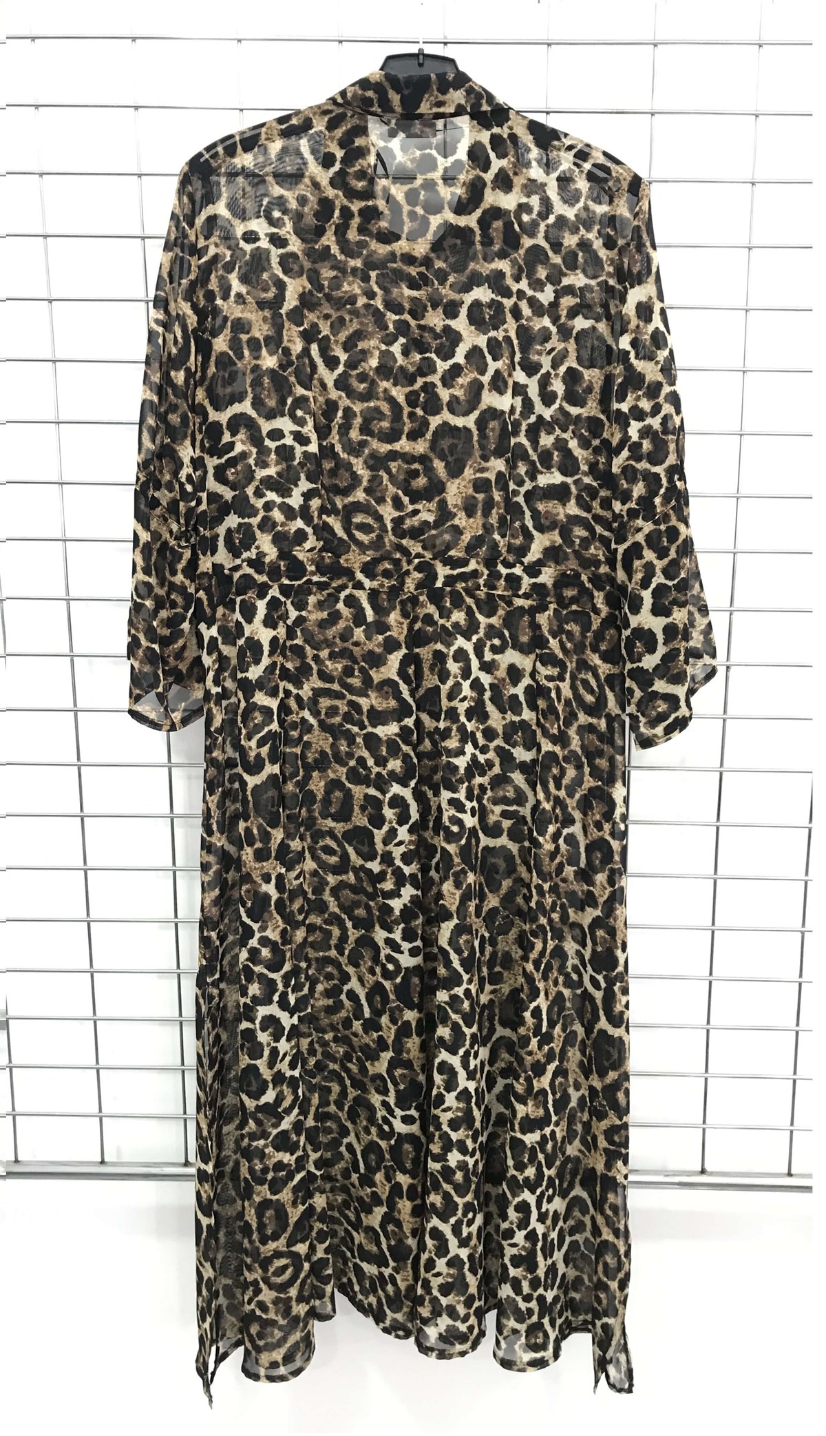 Myline-Kolları Büzgülü Yırtmaçlı Astarsız Şifon Tunik-Büyük Beden Outlet-45613