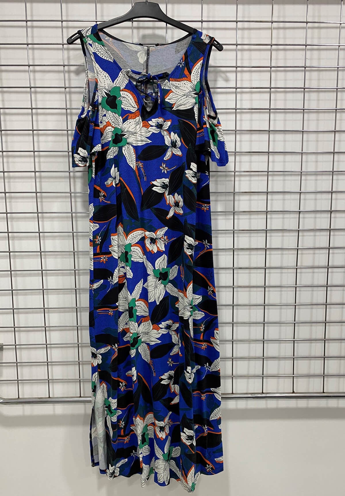 Myline-Kolları Pencereli Penye Elbise-Büyük Beden Outlet-66505