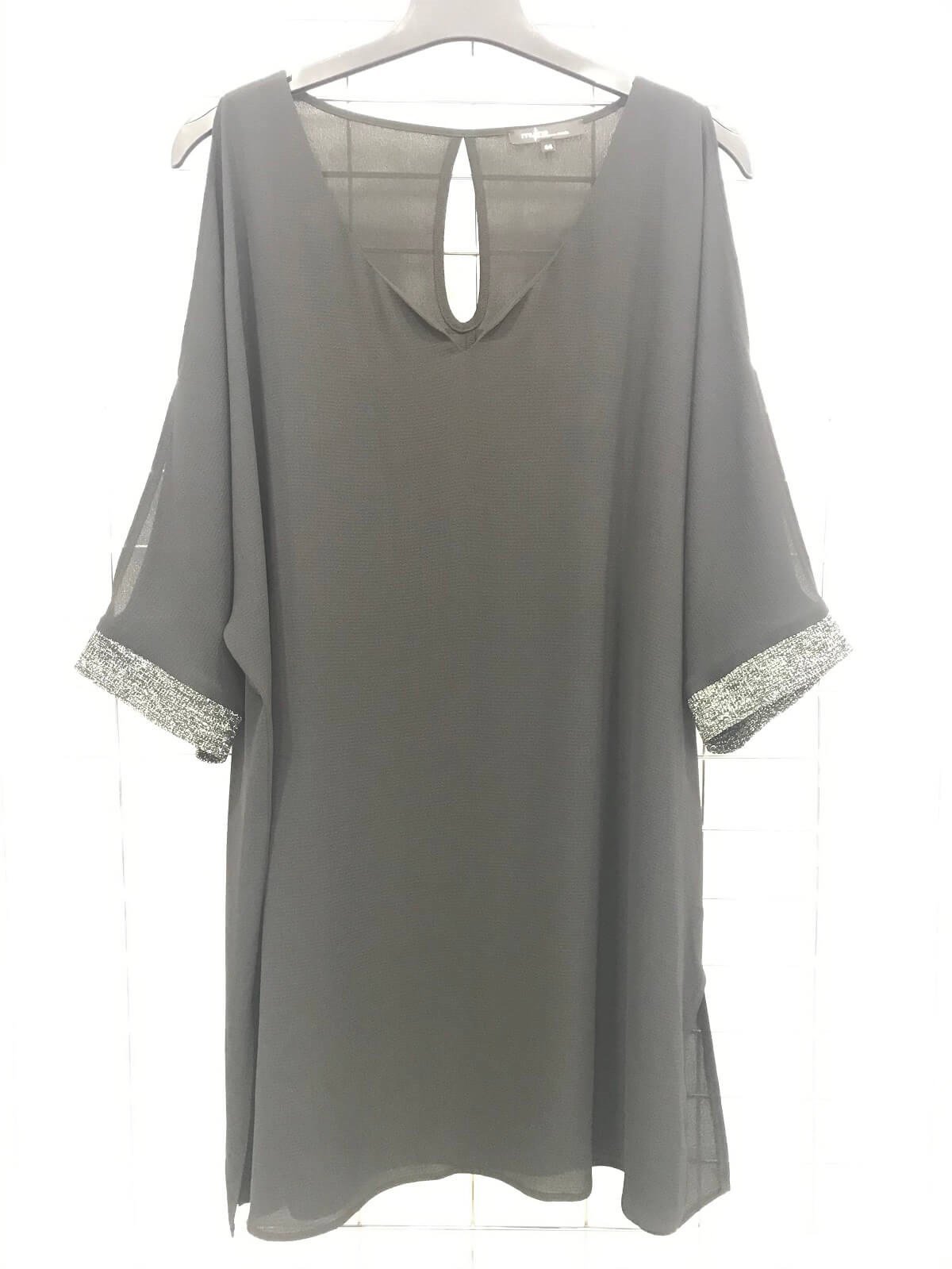 Myline-Kolları Pencereli Sim Detaylı Tunik-Büyük Beden Outlet-45951