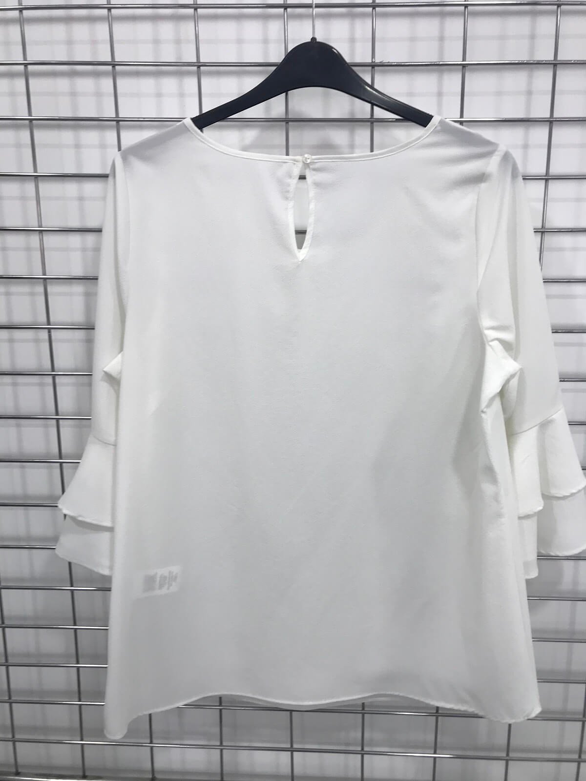 Myline-Kolları Volanlı Bluz-Büyük Beden Outlet-45630