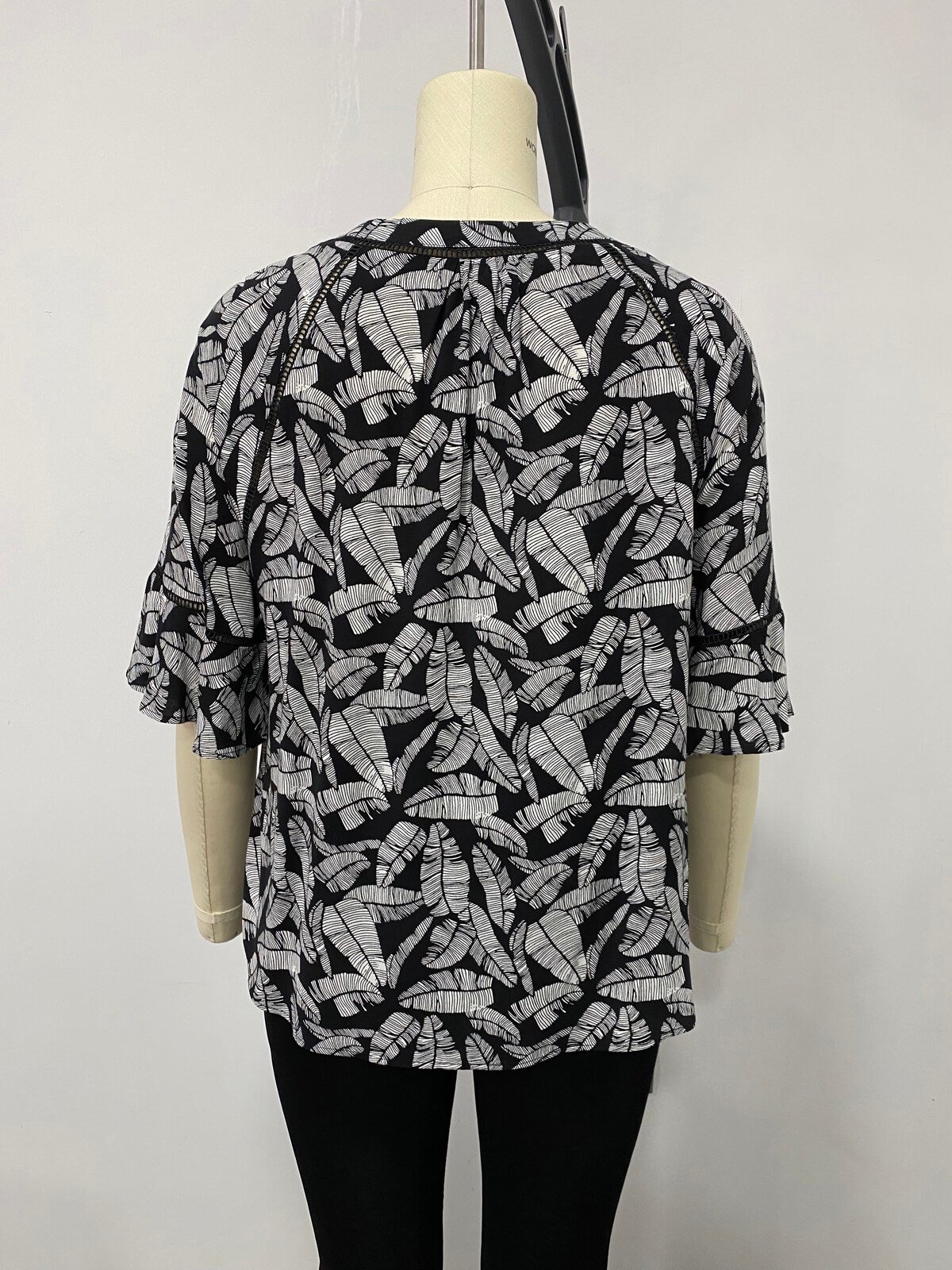 Myline-Kolları Volanlı Bluz-Büyük Beden Outlet-66552